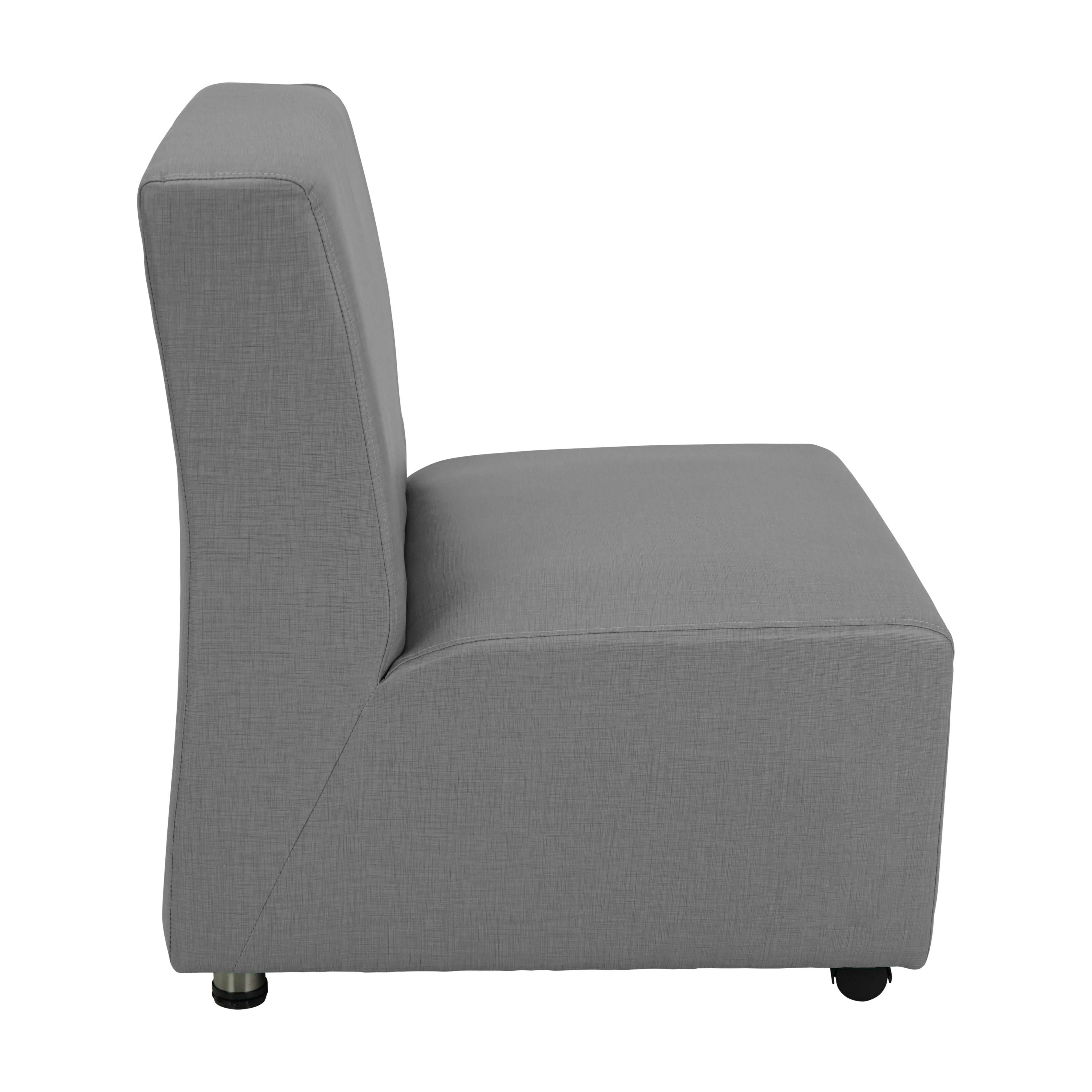Pro Series Upholstered Armless Mobile Chair - Slate Gray Crosshatch