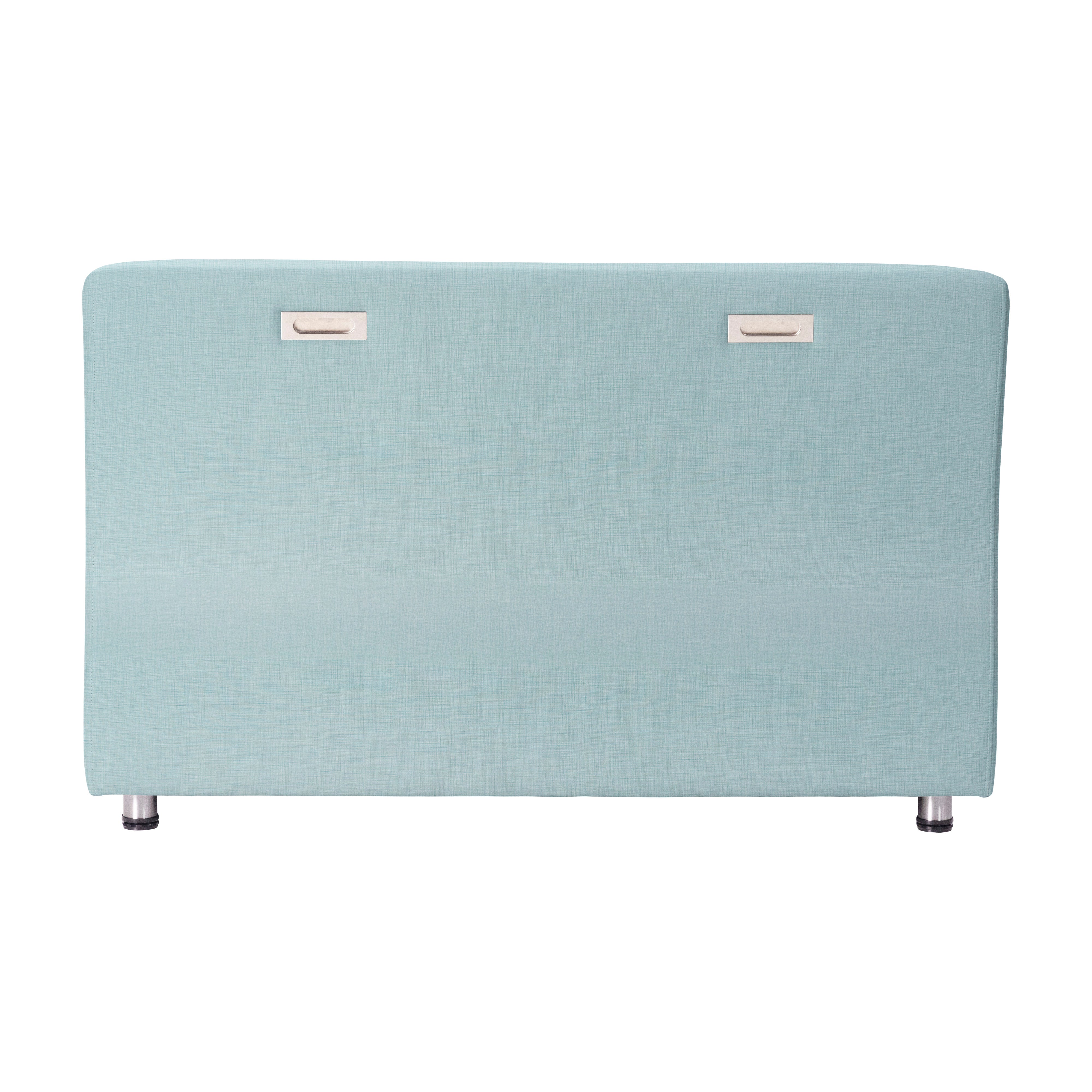 Pro Series Upholstered Armless Mobile Sofa - Sky Blue Crosshatch