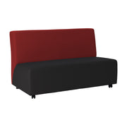 Pro Series Upholstered Armless Mobile Sofa - Black/Crimson