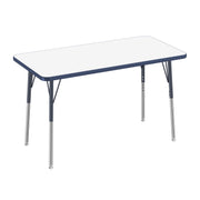 24" x 48" Rectangle Dry-Erase Activity Table with Adjustable Standard Swivel Glide Legs - Whiteboard/Navy