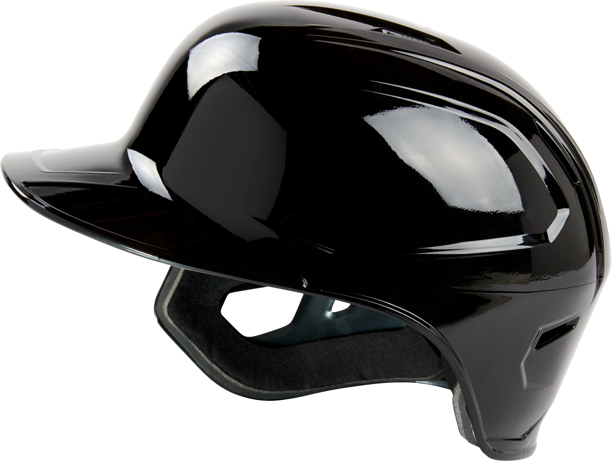 Rawlings Mach Adult Gloss Left Handed Batter Single Ear Batting Helmet - Small - Black