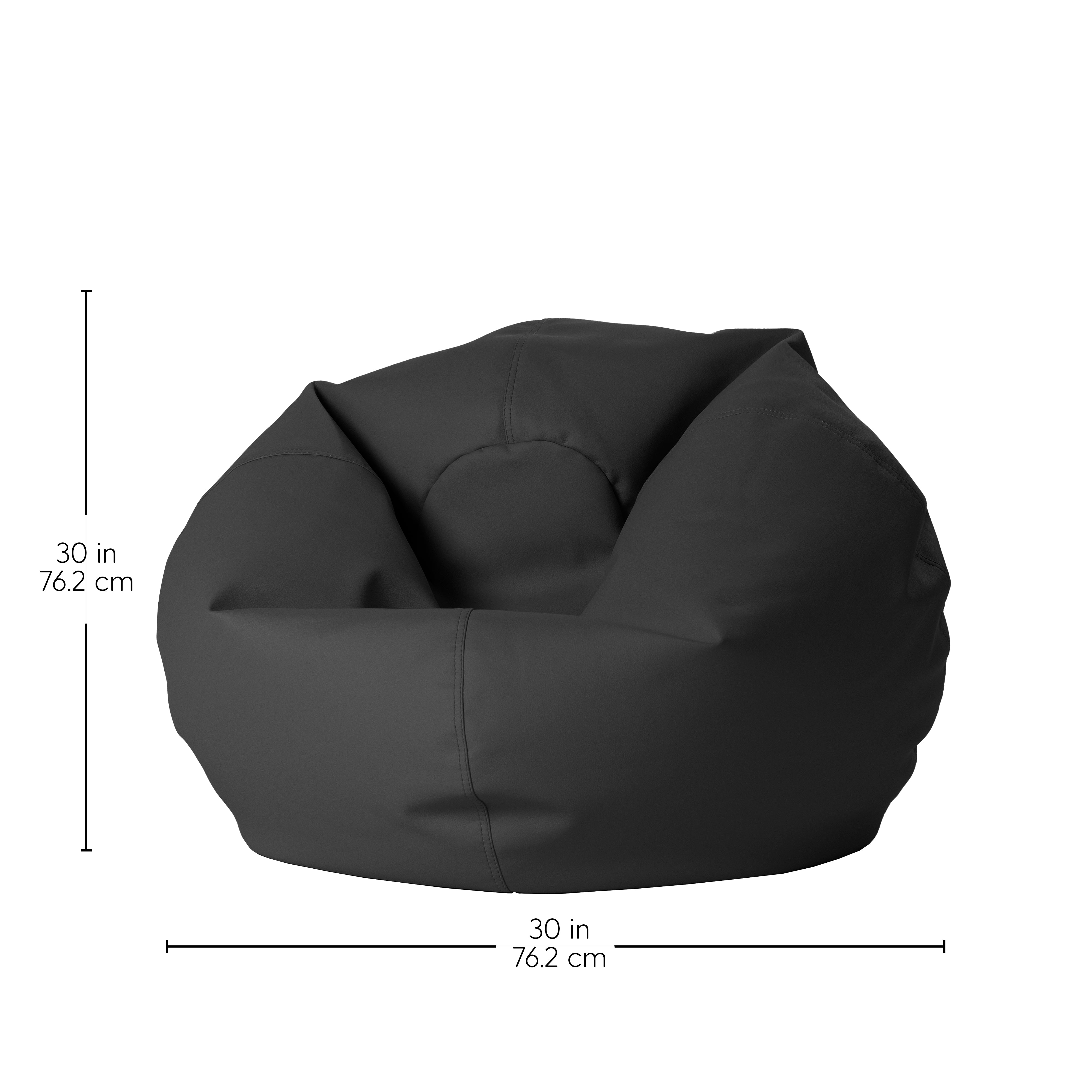30" Round Vinyl Bean Bag - Onyx