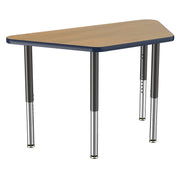 24" x 48" Trapezoid T-Molding Activity Table with Adjustable Super Legs - Pasadena Oak/Navy/Black