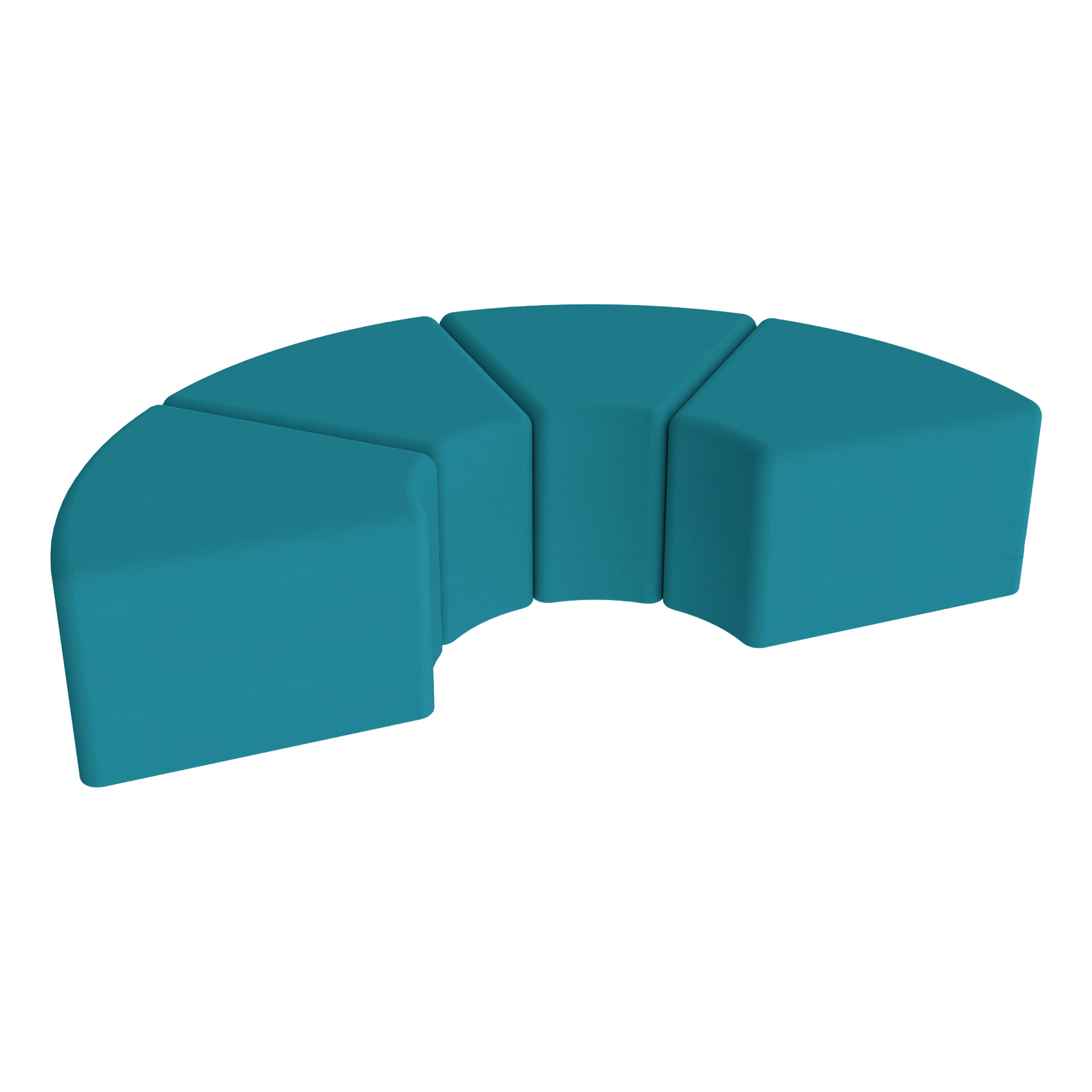 Pro Series Upholstered Arc Ottoman 12" Height, 4-Piece - Teal