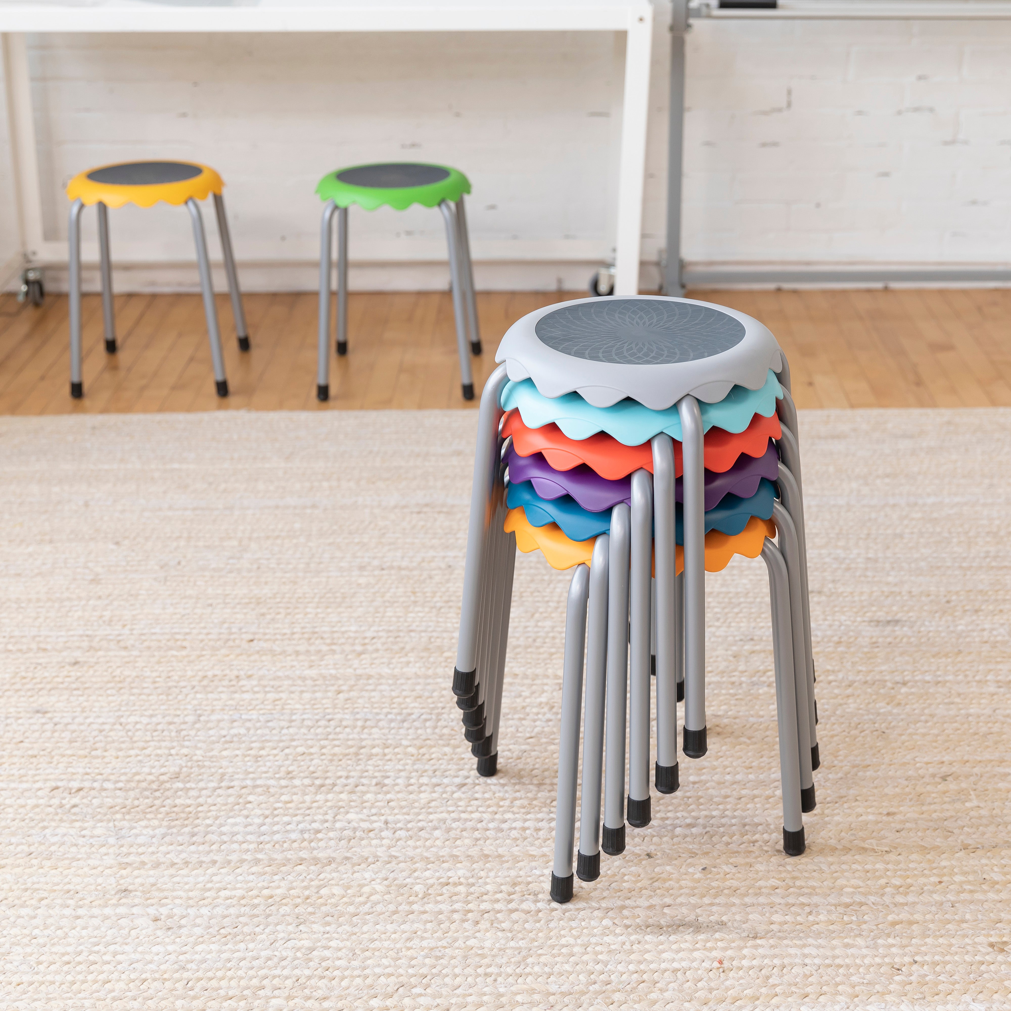 Daisy Stackable Stool Set 8-Piece - Assorted