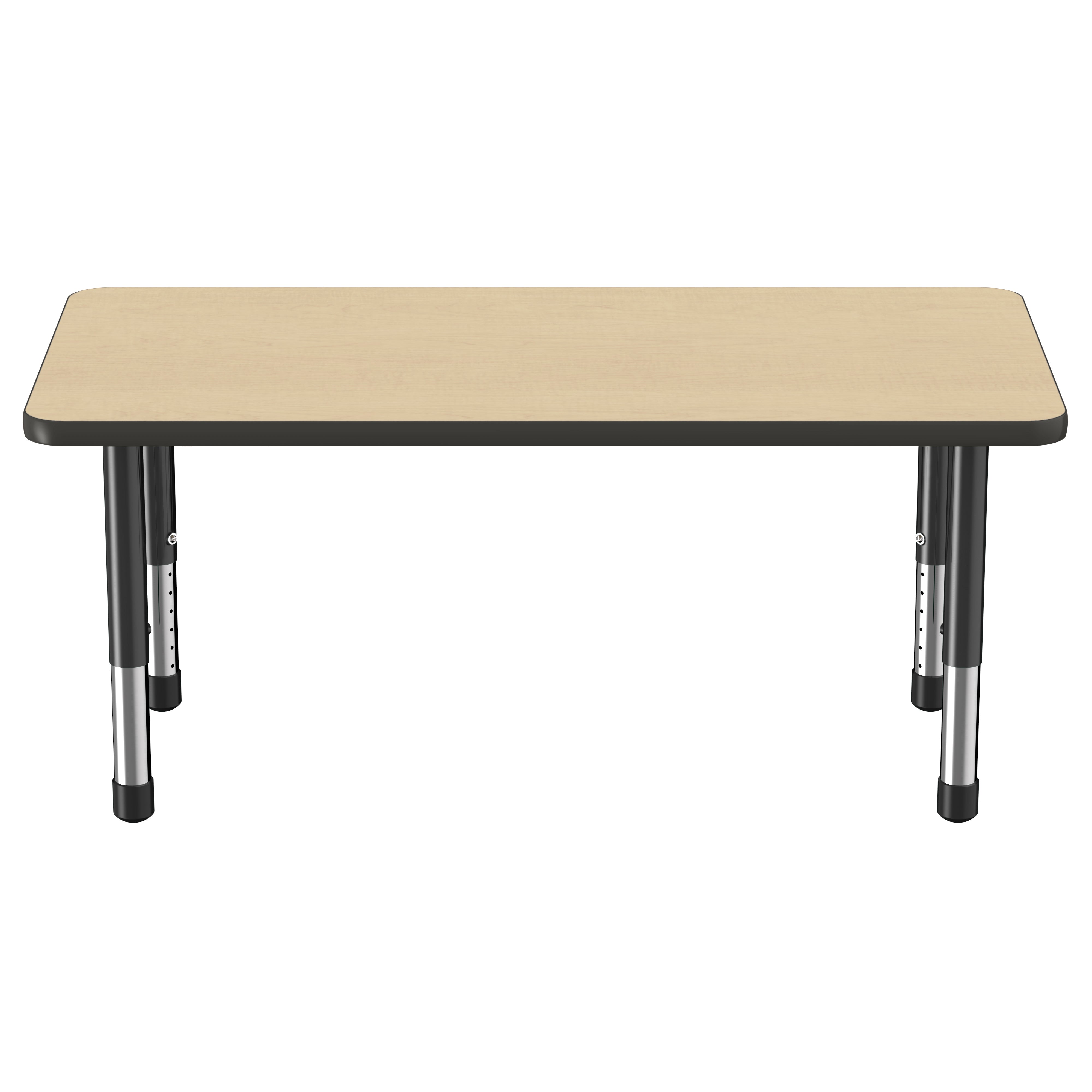 24" x 48" Rectangle Thermofused Activity Table with Adjustable Chunky Legs - Maple/Black