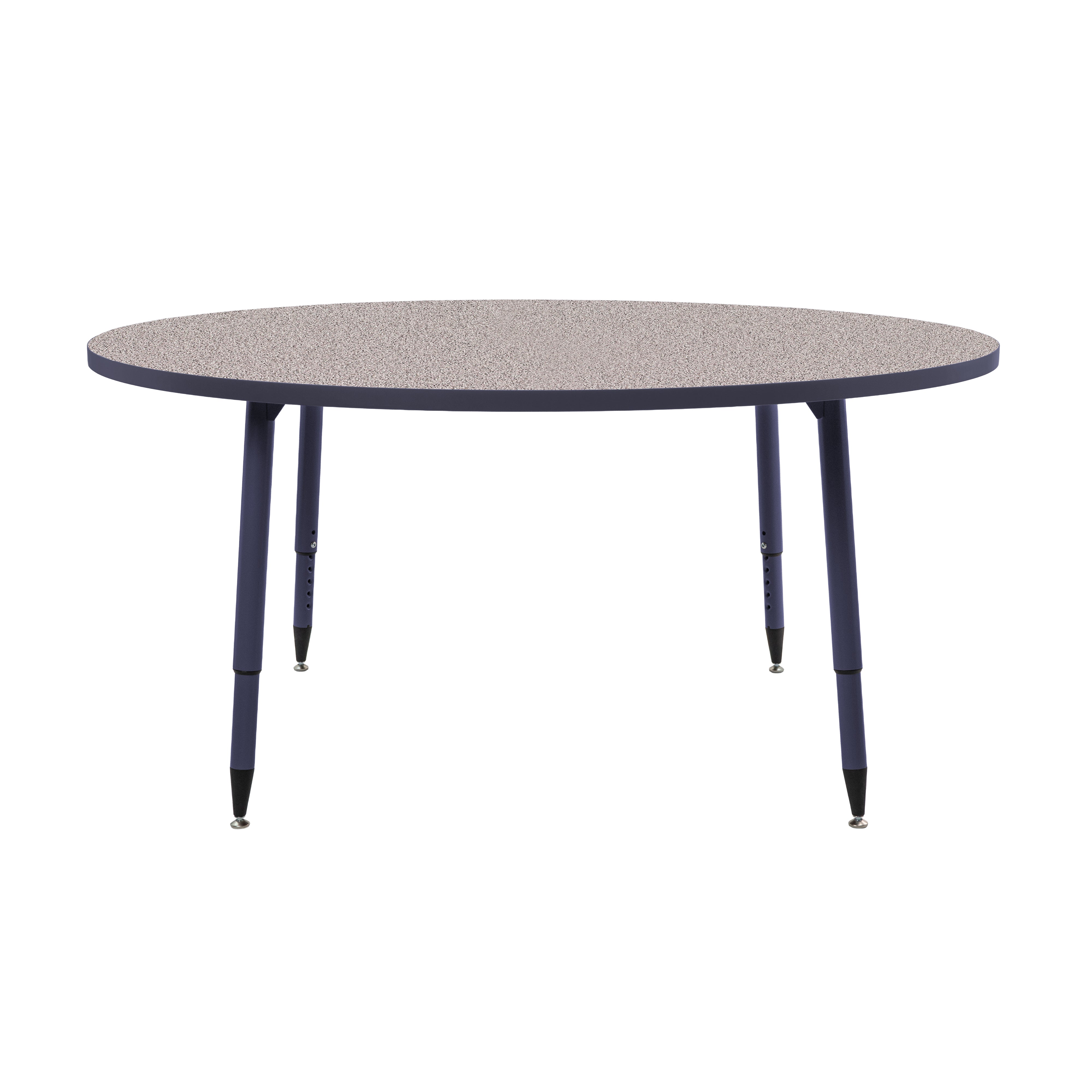 Adapte 60" Round Thermofused Activity Table with Adjustable Tapered Legs - Gray/Navy