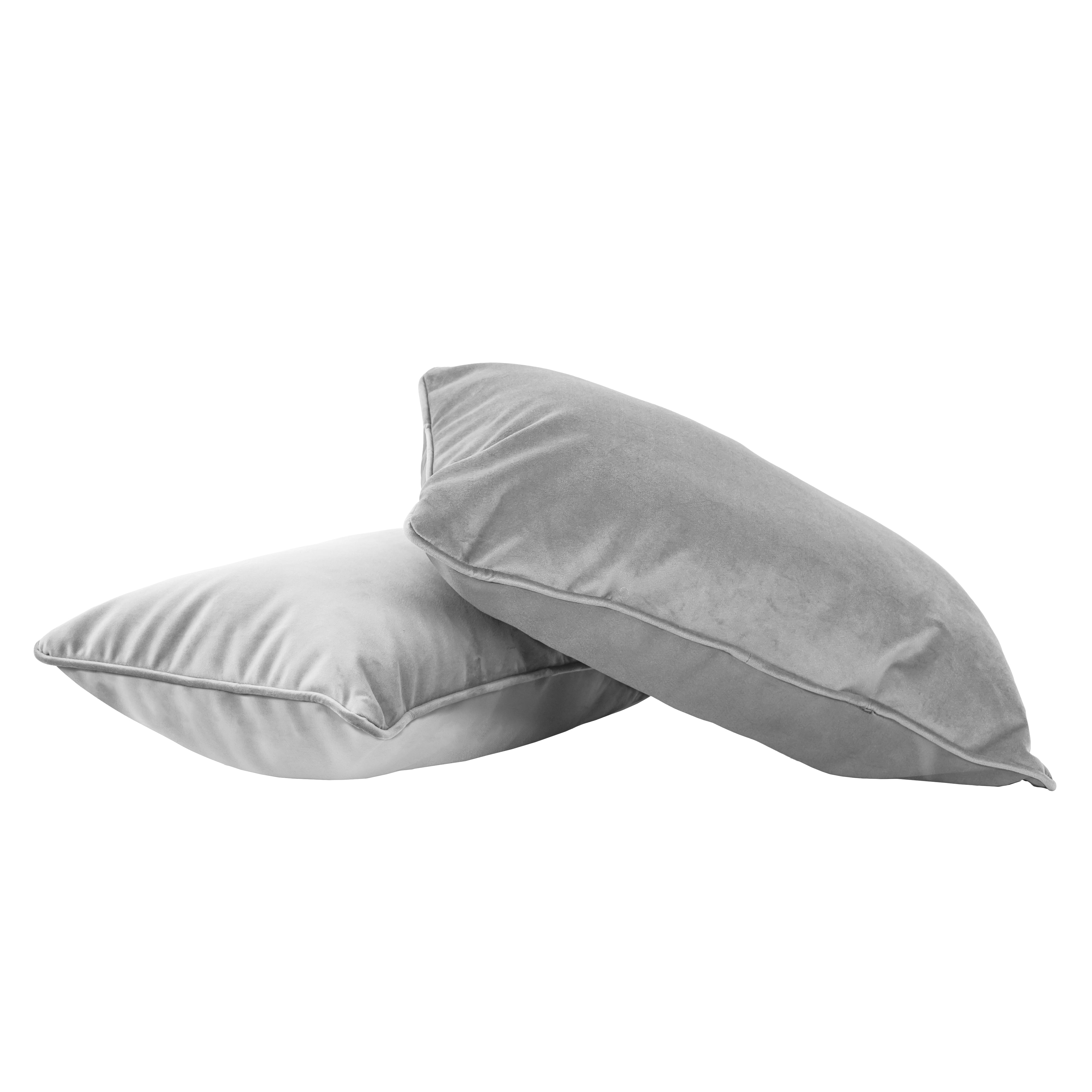 12" x 20" Rectangle Lumbar Microfiber Pillow with Piping, 2-Piece - Sterling