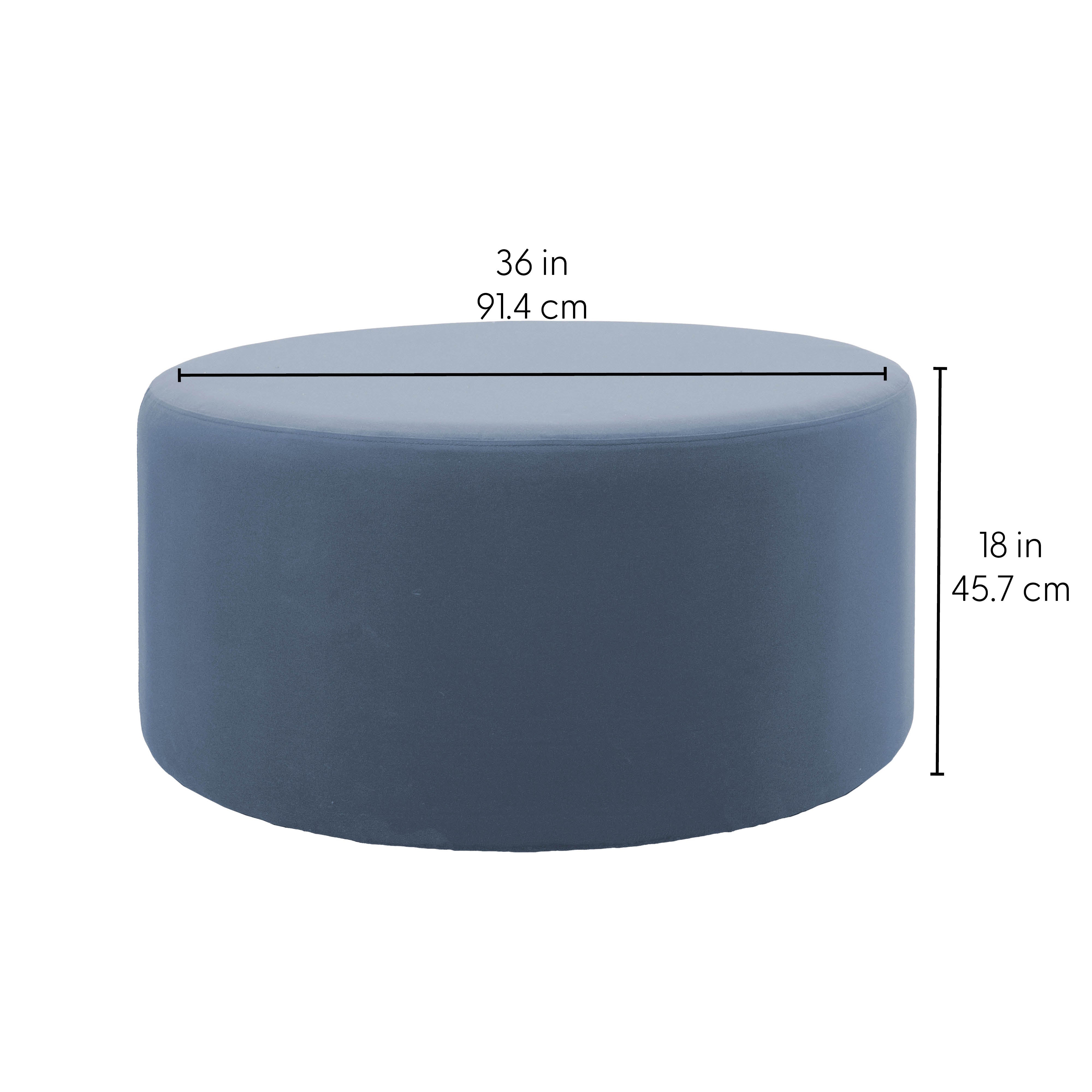 Outdoor 36" Round Ottoman with Sunbrella®, 18" H - Canvas Haze