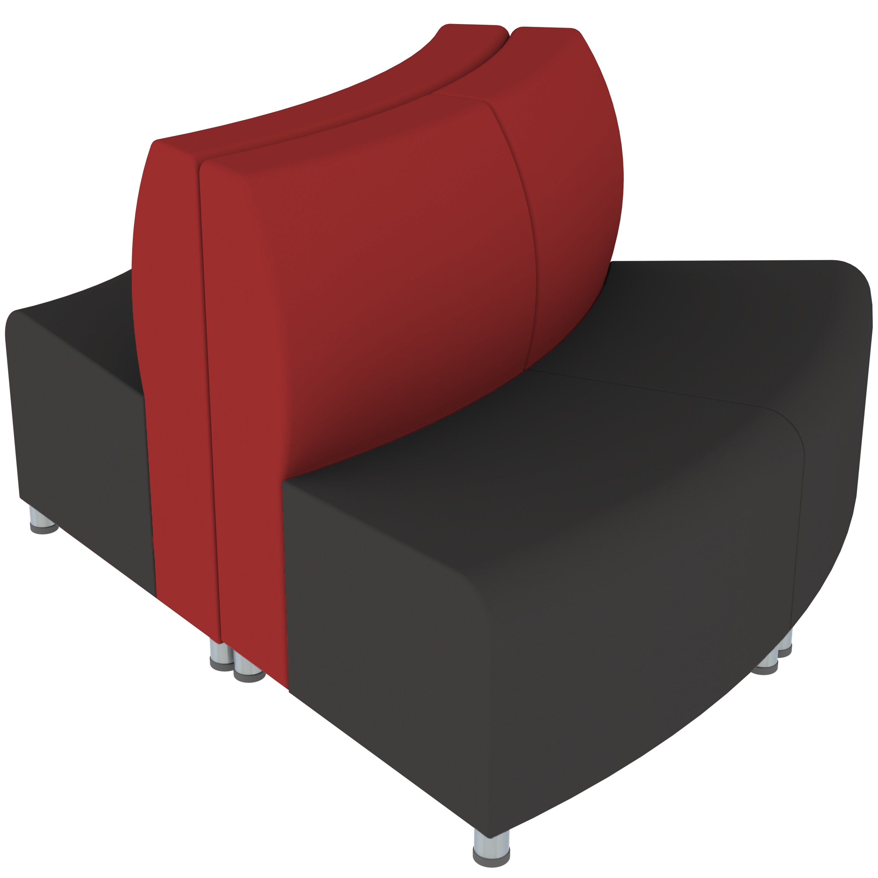 Pro Series Connect Edged Ripplet Seating, 3-Piece Set - Black/Crimson