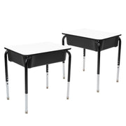 18" x 24" Belly Curve Open Front Desk with Book Box, 2-pack - Whiteboard/Black