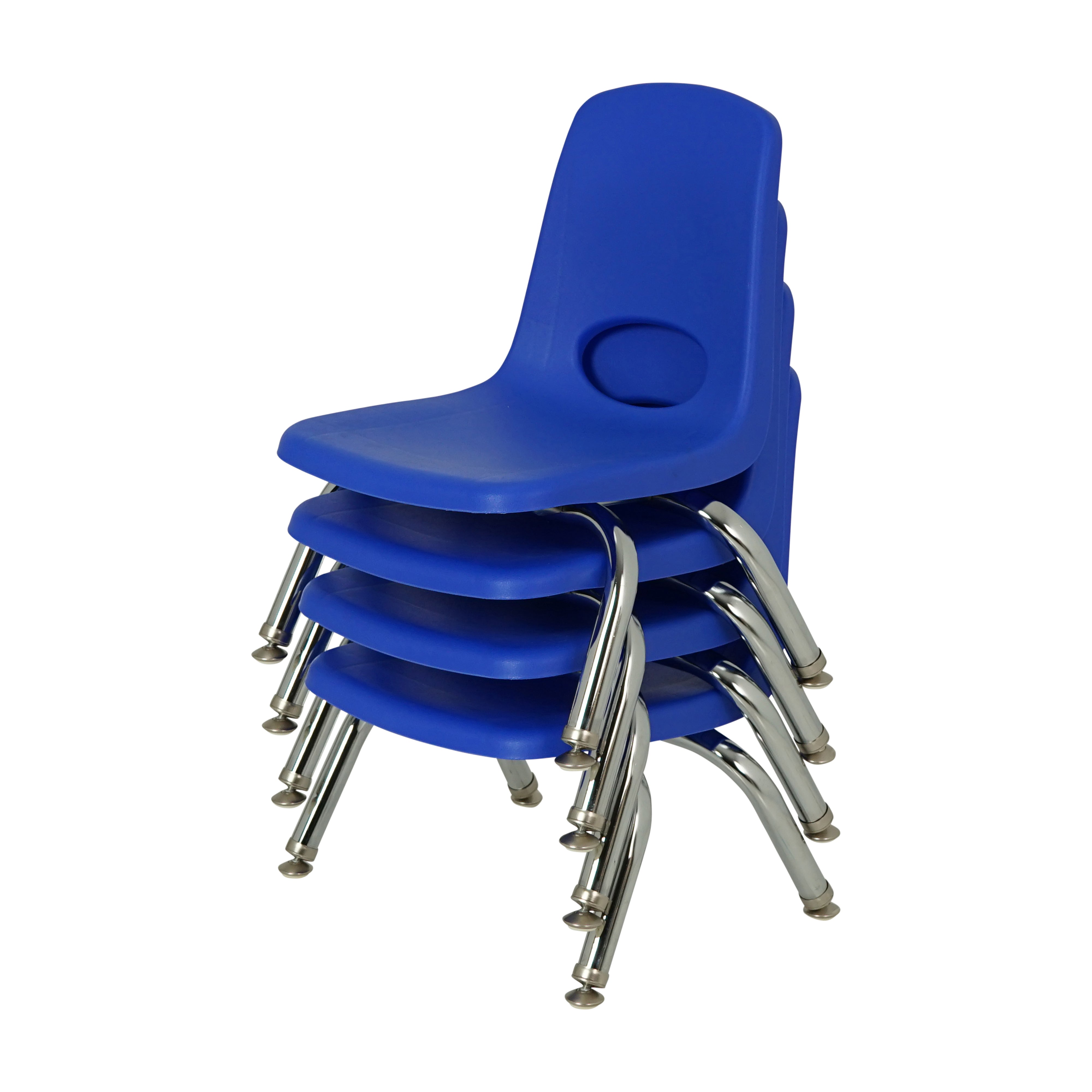 8" Stack Chair with Swivel Glides - Blue