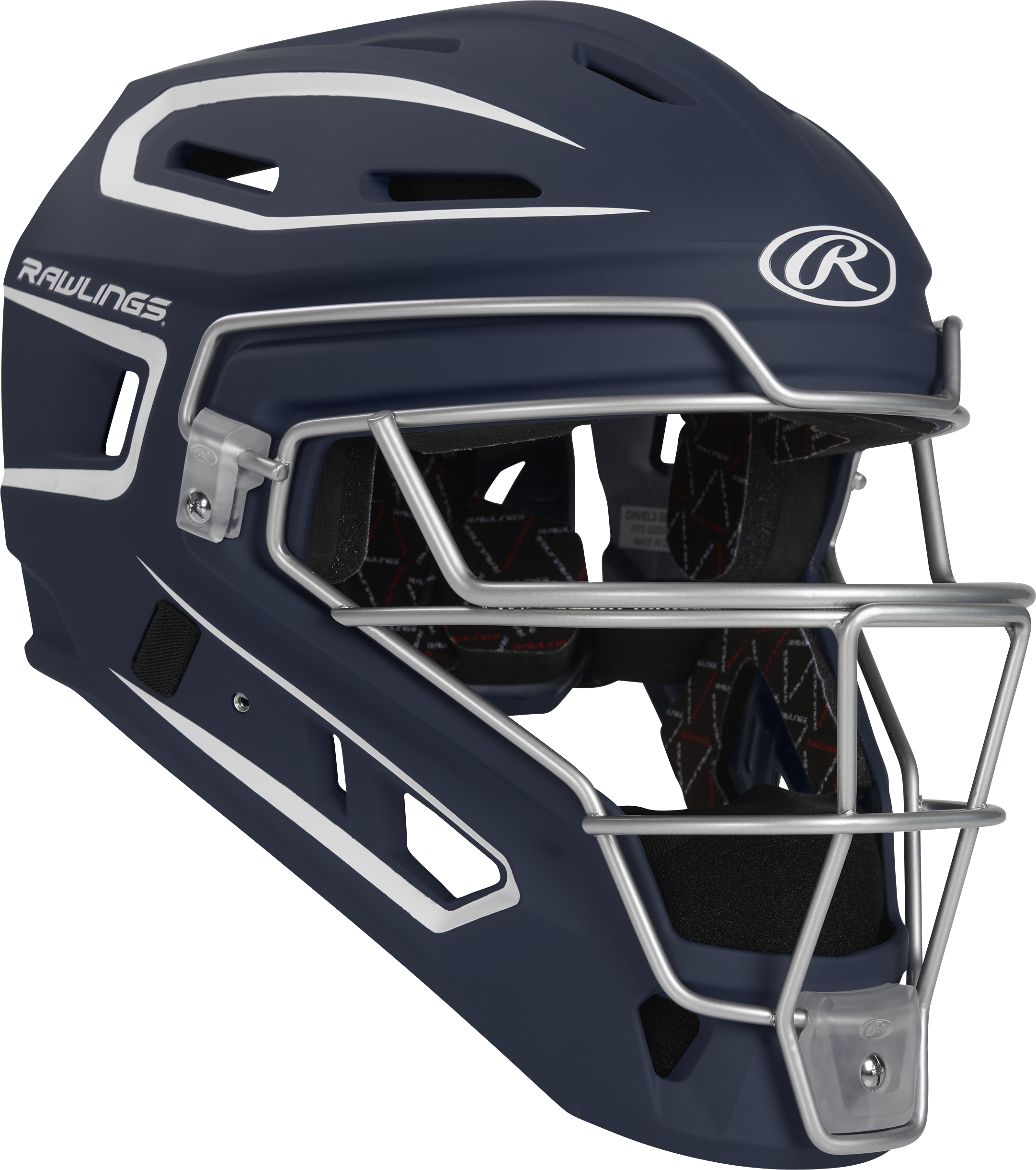 Rawlings Velo 2.0 Matte Senior Catchers Helmet - Navy/White