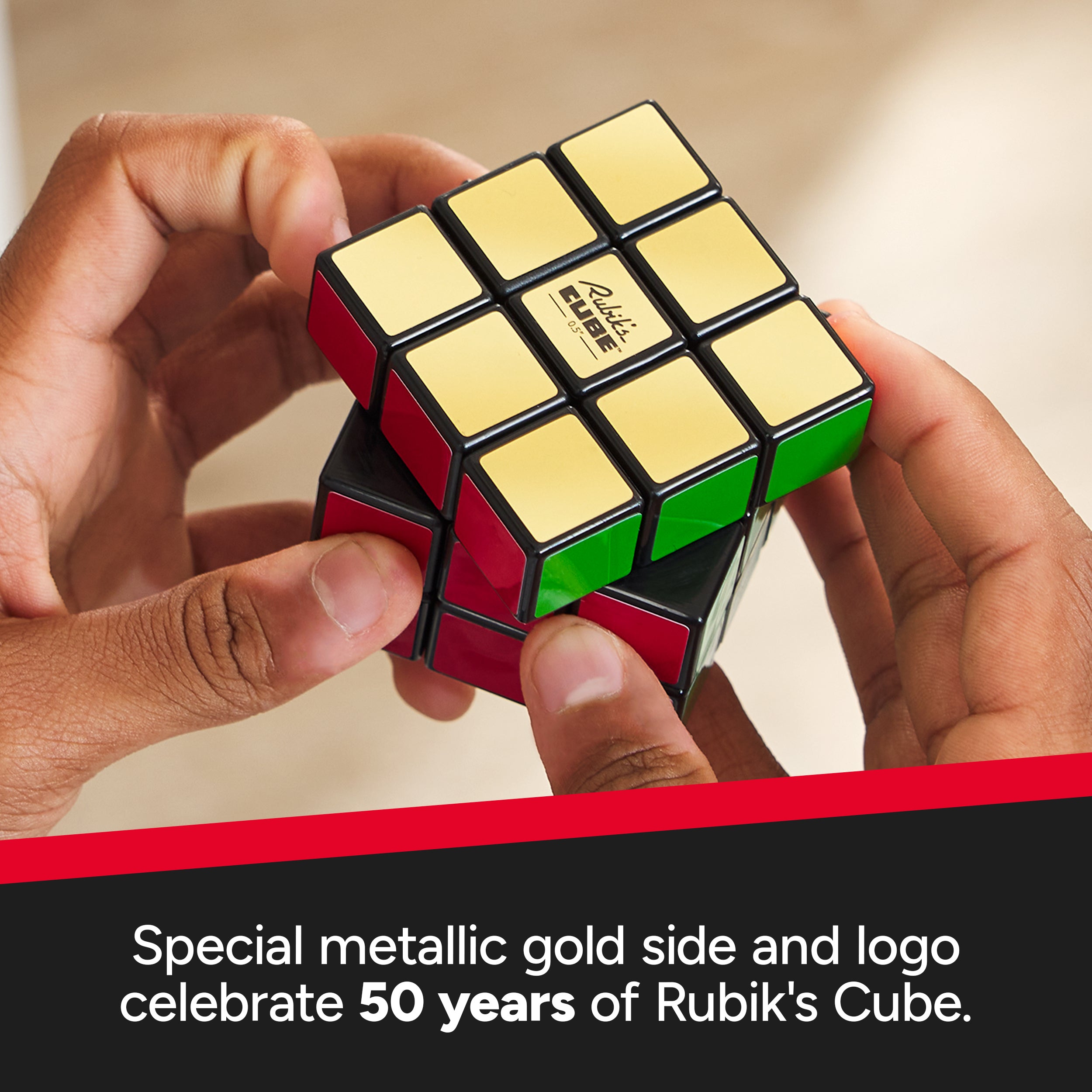 Rubik’s Cube, Special Retro 50th Anniversary Edition, Original 3x3 Cube Collectible & Desk Décor, Problem-Solving Brain Teaser, Fidget Toy, Sensory Puzzle for Adults, Teens, Kids, for Ages 8 & Up