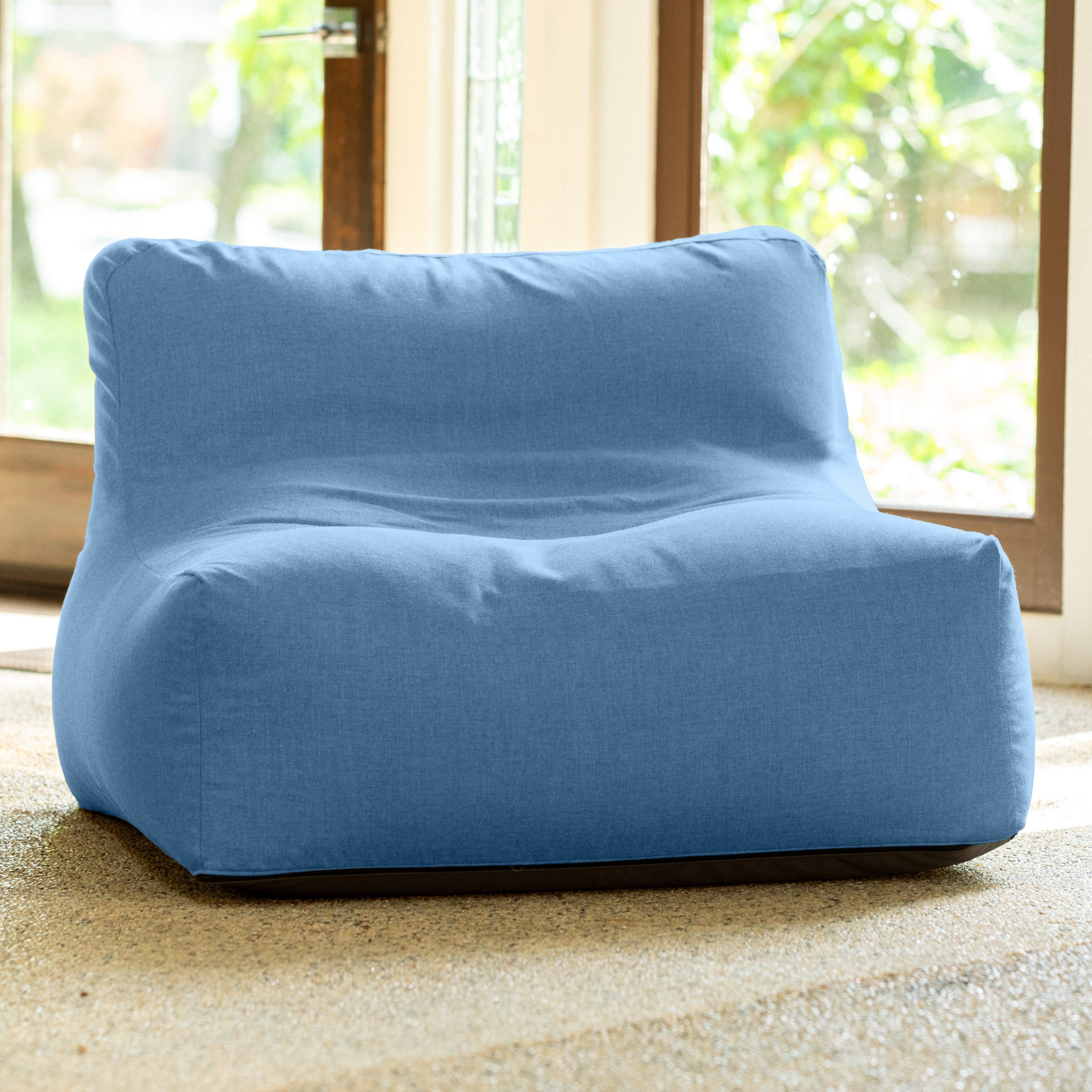 Coza Outdoor Chair - Large Bean Bag Lounge Chair for Poolside & Patio Lounging - Sunbrella, Ocean Blue
