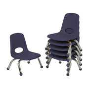 8" Stack Chair with Ball Glides, 6-Pack - Navy