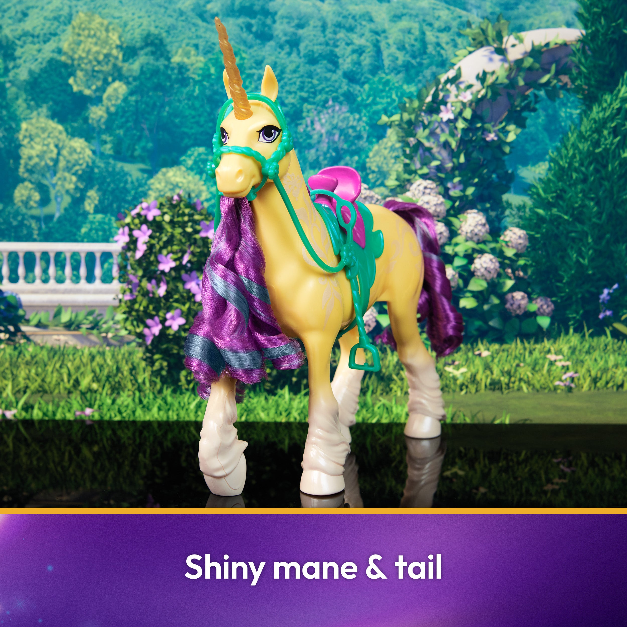 Unicorn Academy, Leaf with 2 Riding Accessories, 11”, Compatible with Ava, Dolls & Unicorn Toys for Girls Ages 4 and up