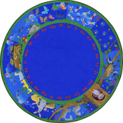 Nature's Numbers 7'7" Round area rug in color Multi