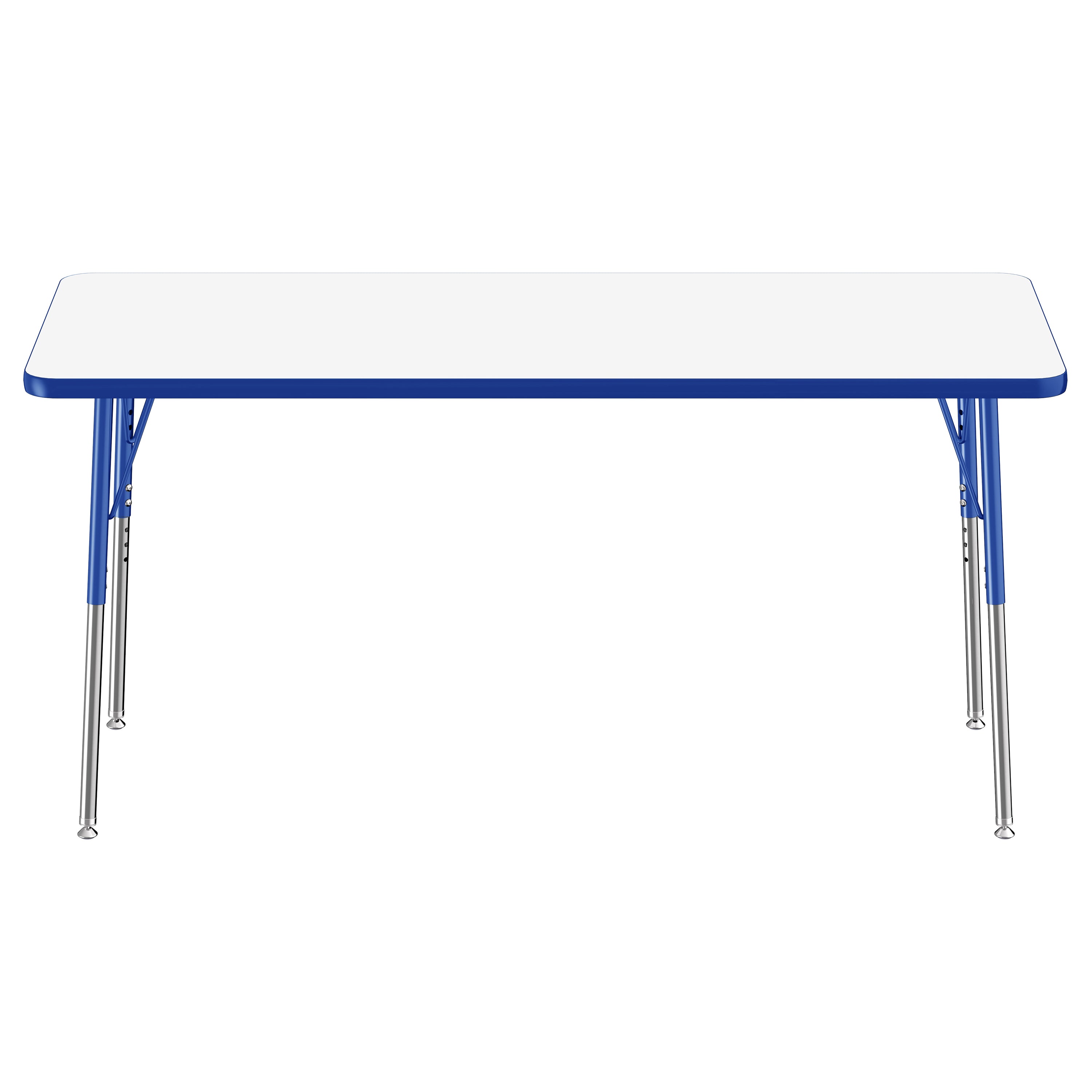 24" x 60" Rectangle Dry-Erase Activity Table with Adjustable Standard Swivel Glide Legs - Whiteboard/Blue