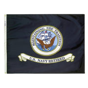 US Navy Retired Flag 3x4 ft. Nylon SolarGuard Nyl-Glo 100% Made in USA