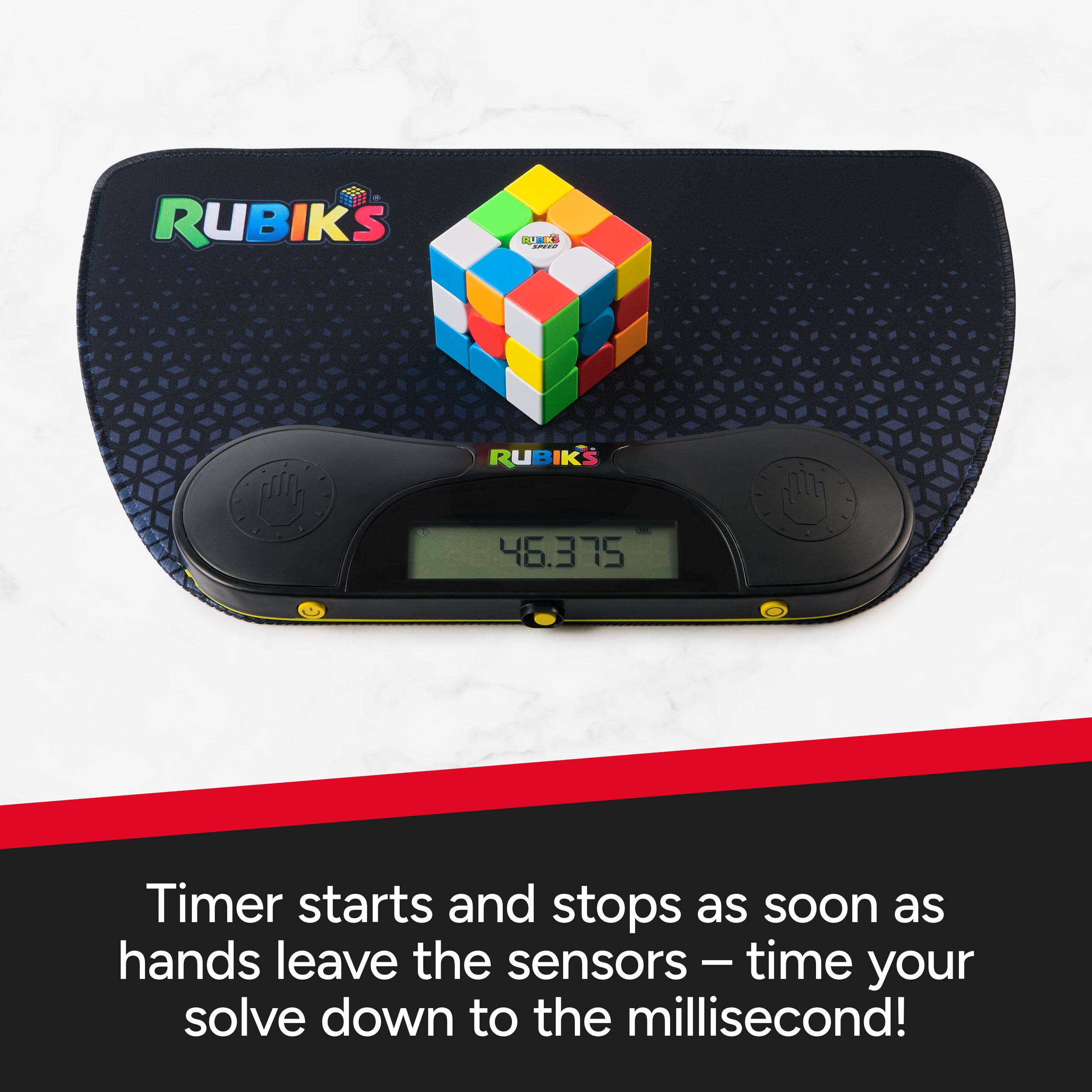 Rubik’s Cube, Speed Timer & Mat, Ergonomic Display Device & Precision Timing Mat for Competitive Speedcubing Brain Teaser Puzzle for Adults Problem-Solving Brain Teaser Fidget Toy for Kids Ages 8 & Up