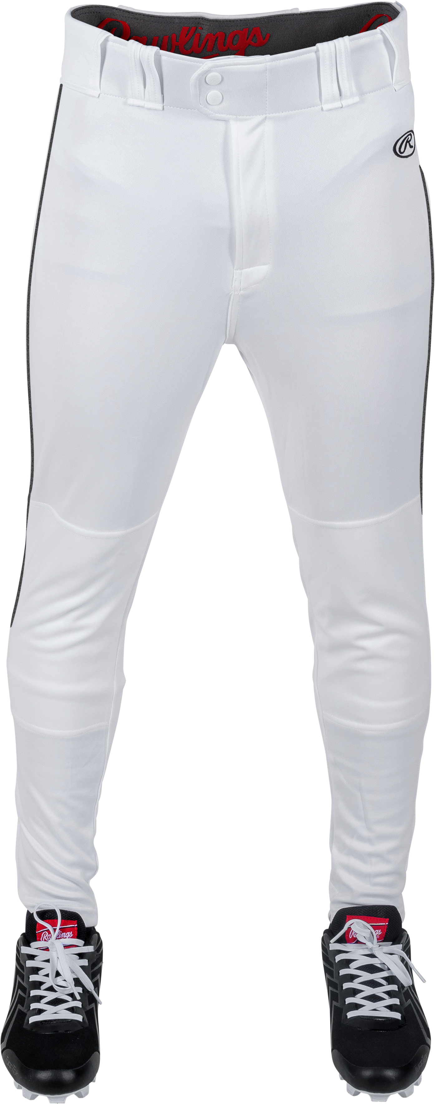 Rawlings Adult Launch Piped Pro Taper Fit Pant  - Small - White/Black