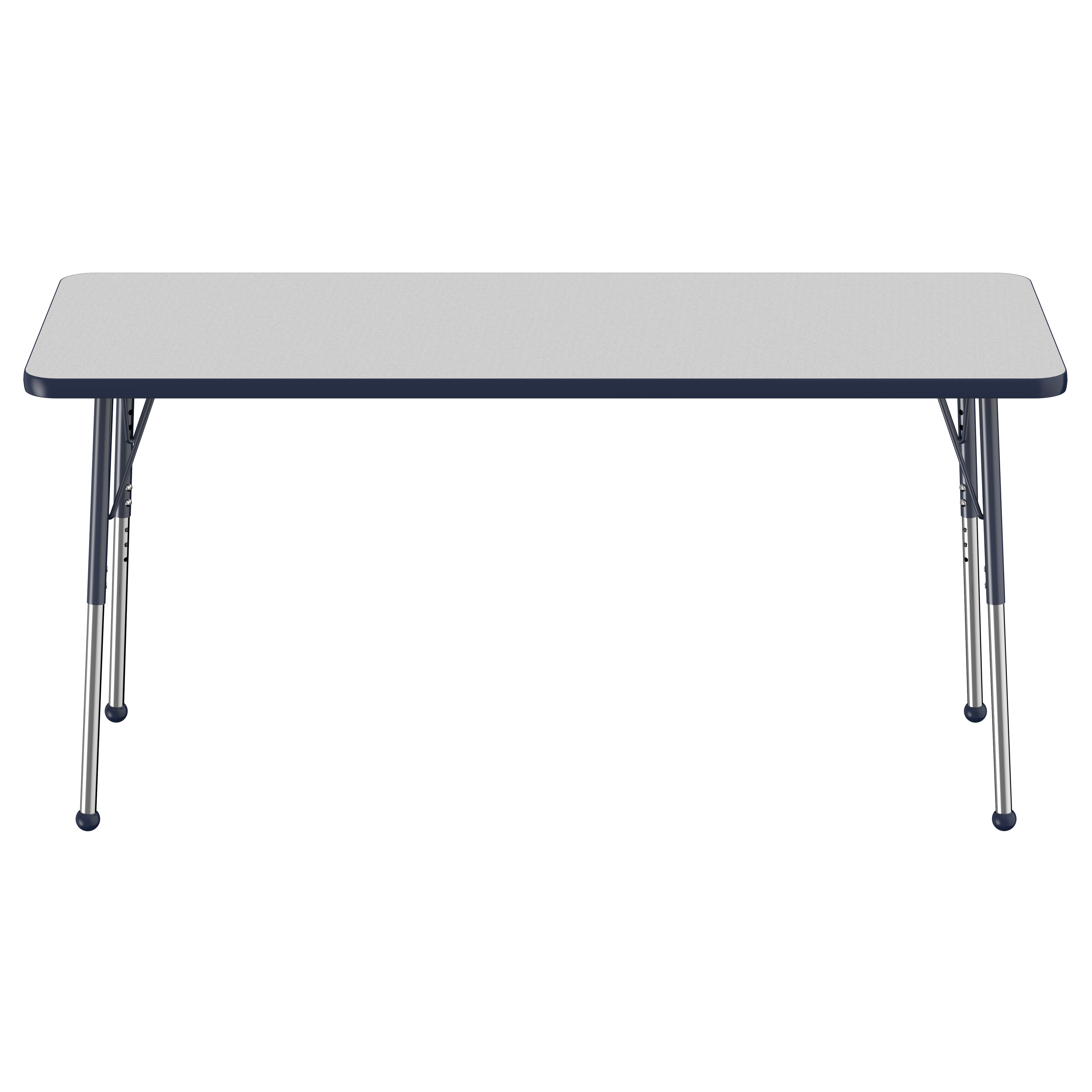 24" x 60" Rectangle T-Molding Activity Table with Adjustable Standard Ball Glide Legs - Gray/Navy