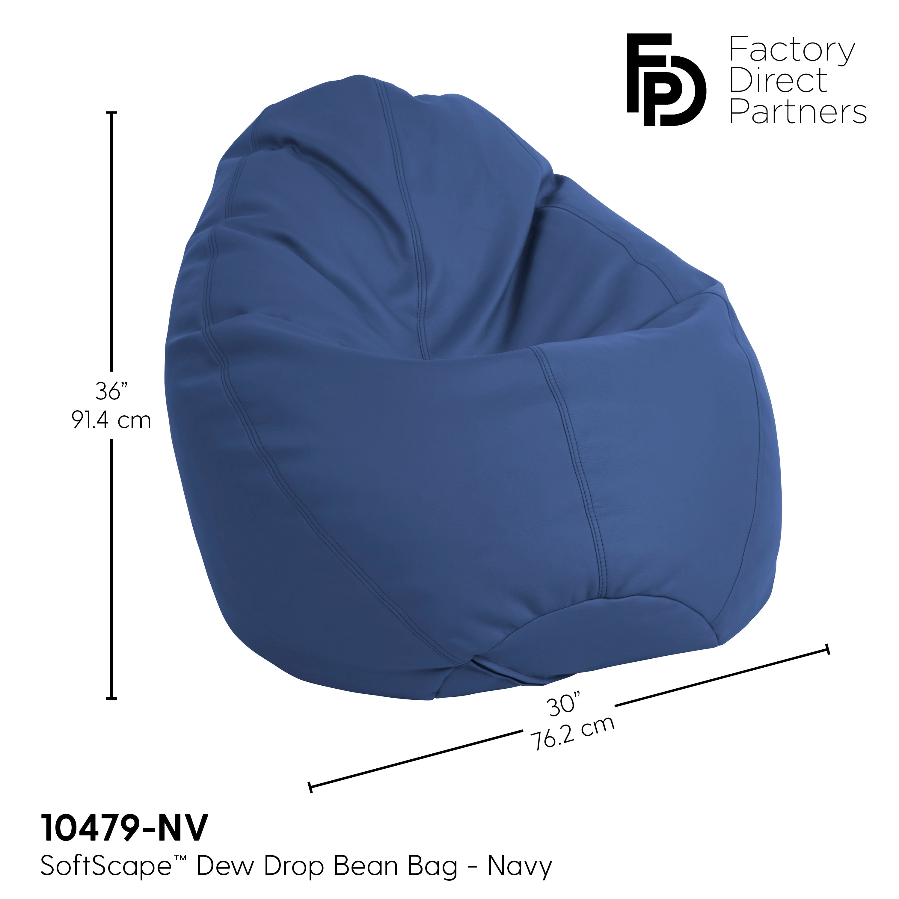 SoftScape Dew Drop Bean Bag - Navy