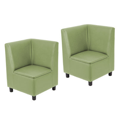 Kid Comfort Collective Modular Corner Chairs, 2-Piece - Fern Green