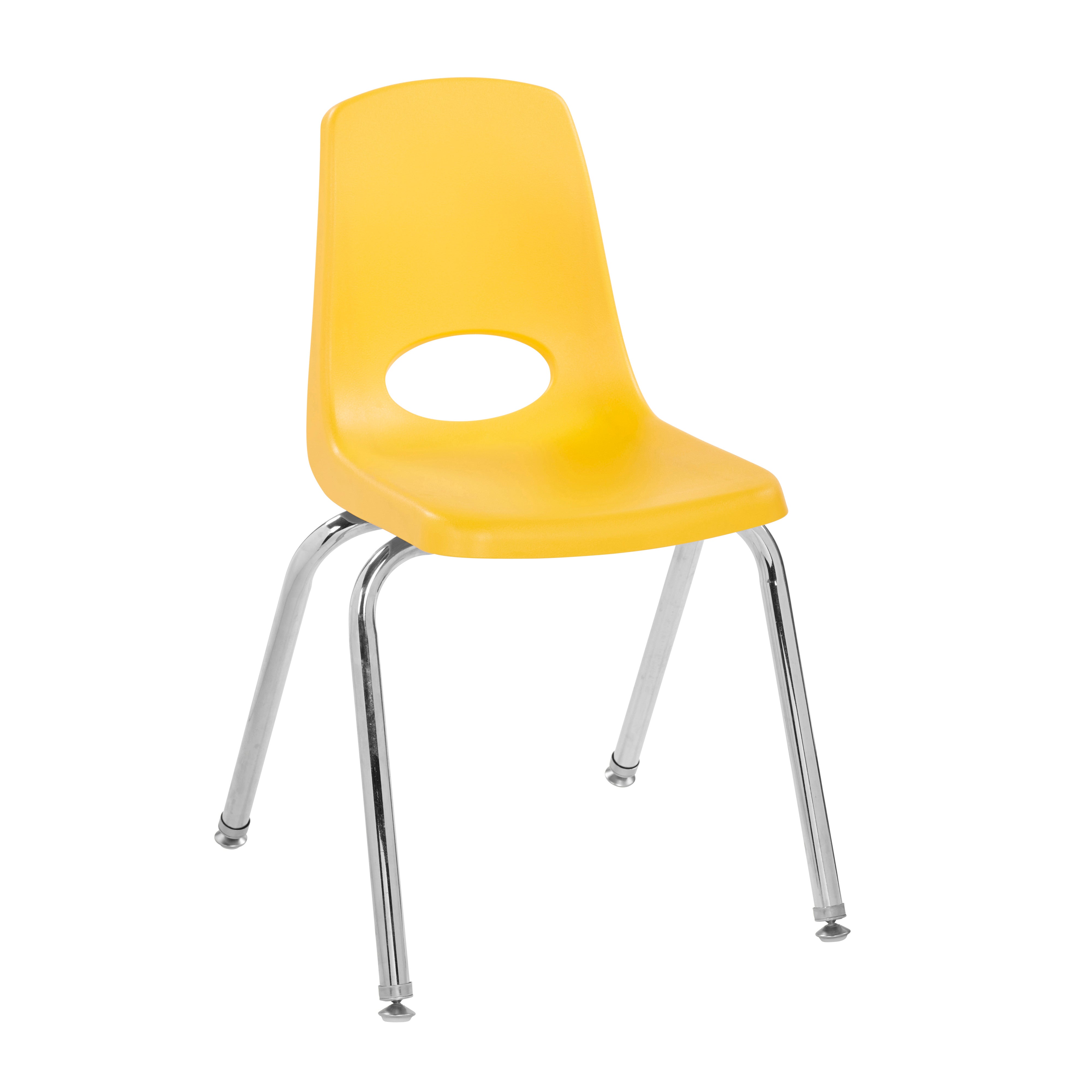 16" Stack Chair with Swivel Glides - Yellow
