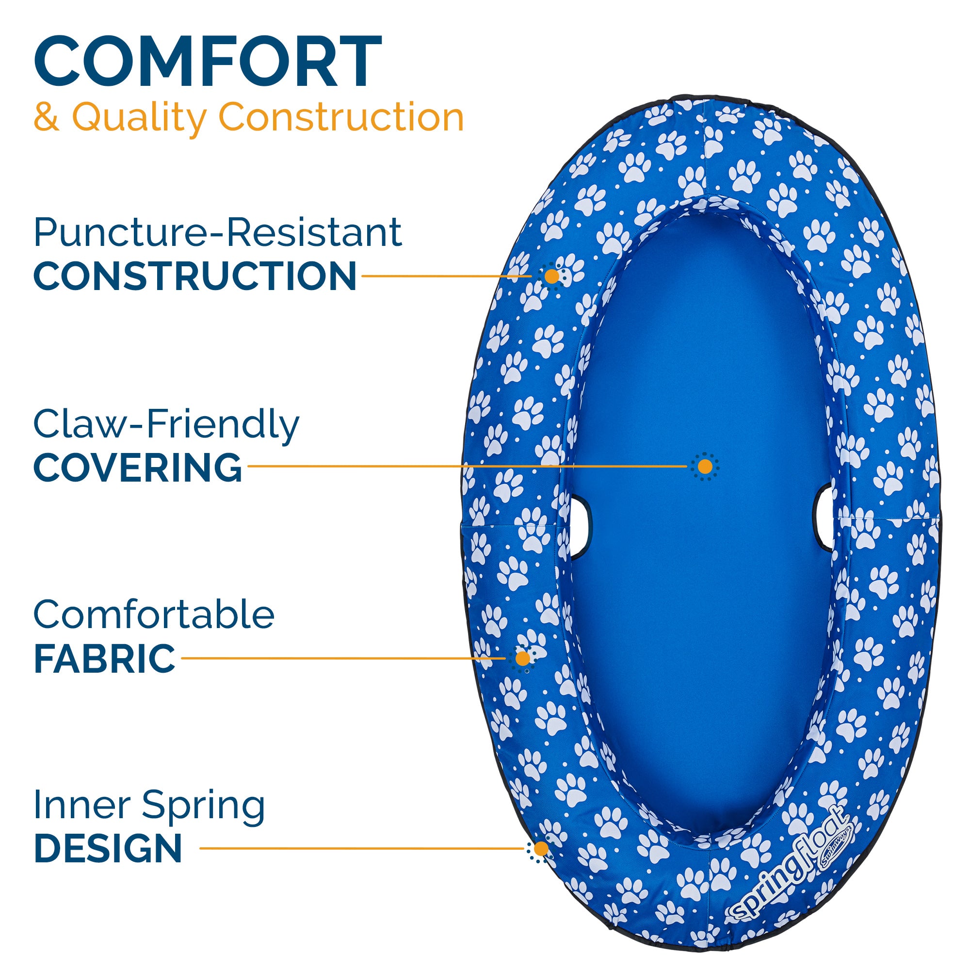 SwimWays Spring Float Paddle Paws Dog Pool Float - Large 65 lbs and Up
