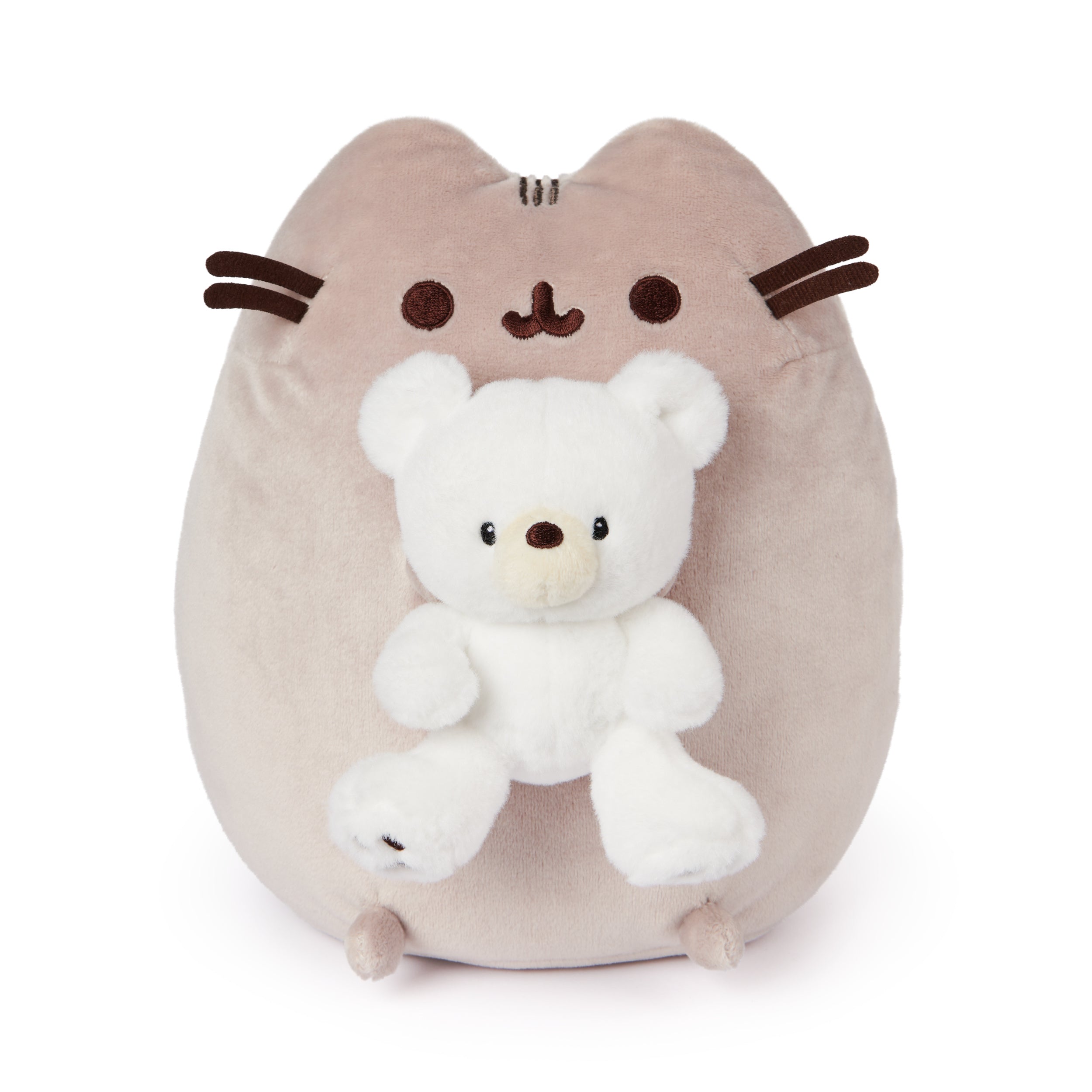 GUND Pusheen with Kai Bear Plush, Stuffed Animal Cat with Teddy Bear for Ages 8 and Up, 9.5”, Gray