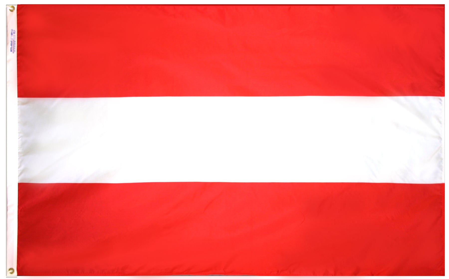 Austria Flag 4x6 ft. Nylon SolarGuard Nyl-Glo 100% Made in USA to Official United Nations Design Specifications.