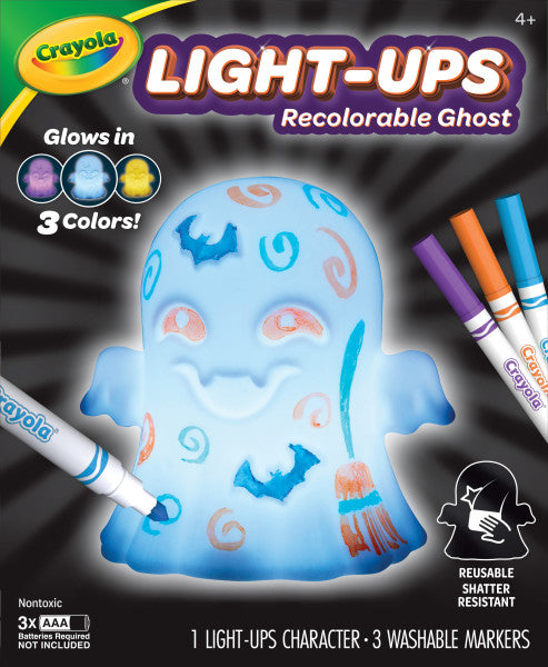 Crayola Light-Ups - Ghost, Light Up Toy Ghost, Reusable Coloring Halloween Toy, Cute Halloween Ghost Decor, Glow In The Dark