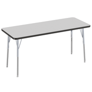 24" x 60" Rectangle T-Molding Activity Table with Adjustable Standard Swivel Glide Legs - Gray/Black/Silver