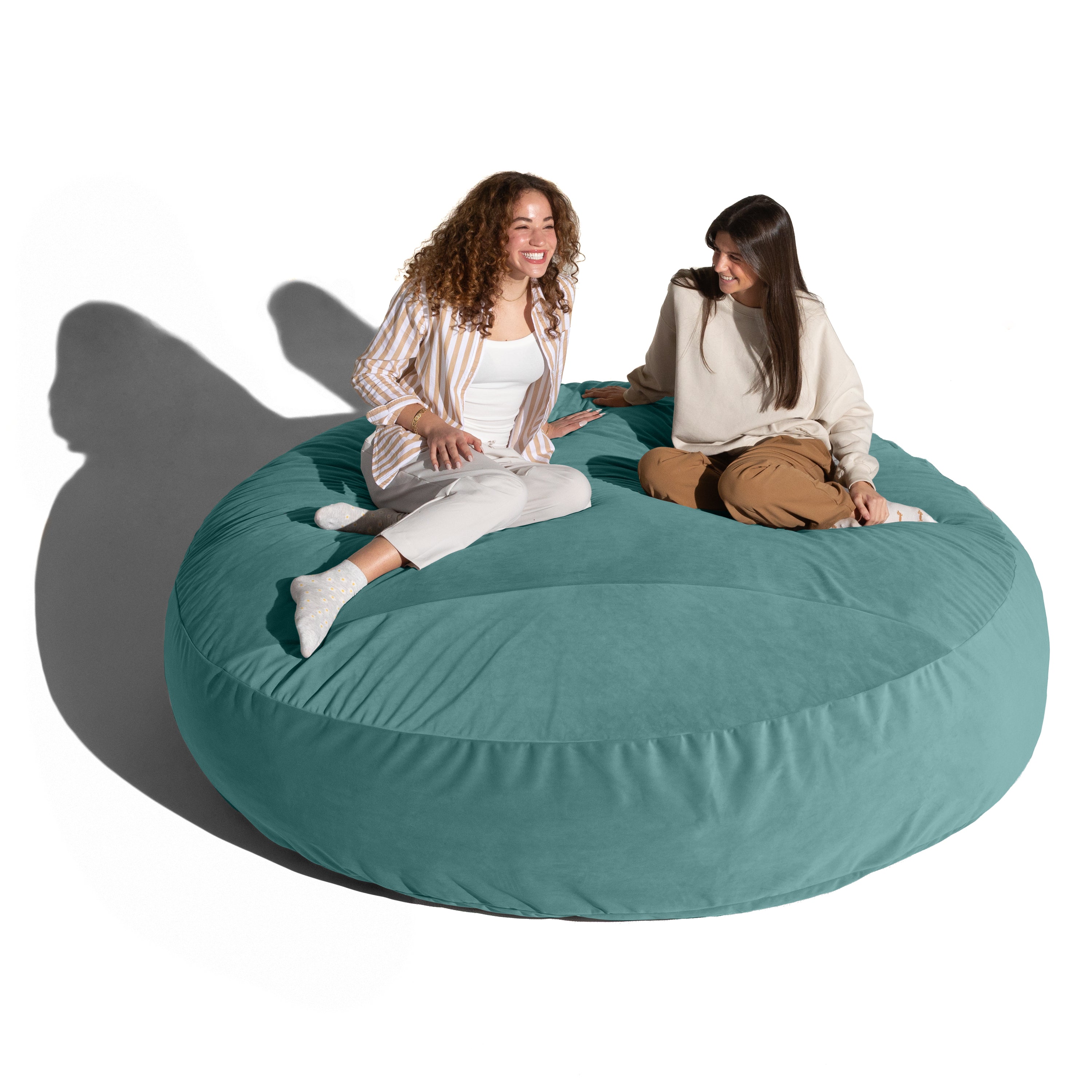 Jaxx 6 Foot Cocoon - 2-in-1 Convertible Bean Bag Bed & Large Bean Bag Chair for Adults, Premium Lush Velvet - Turquoise