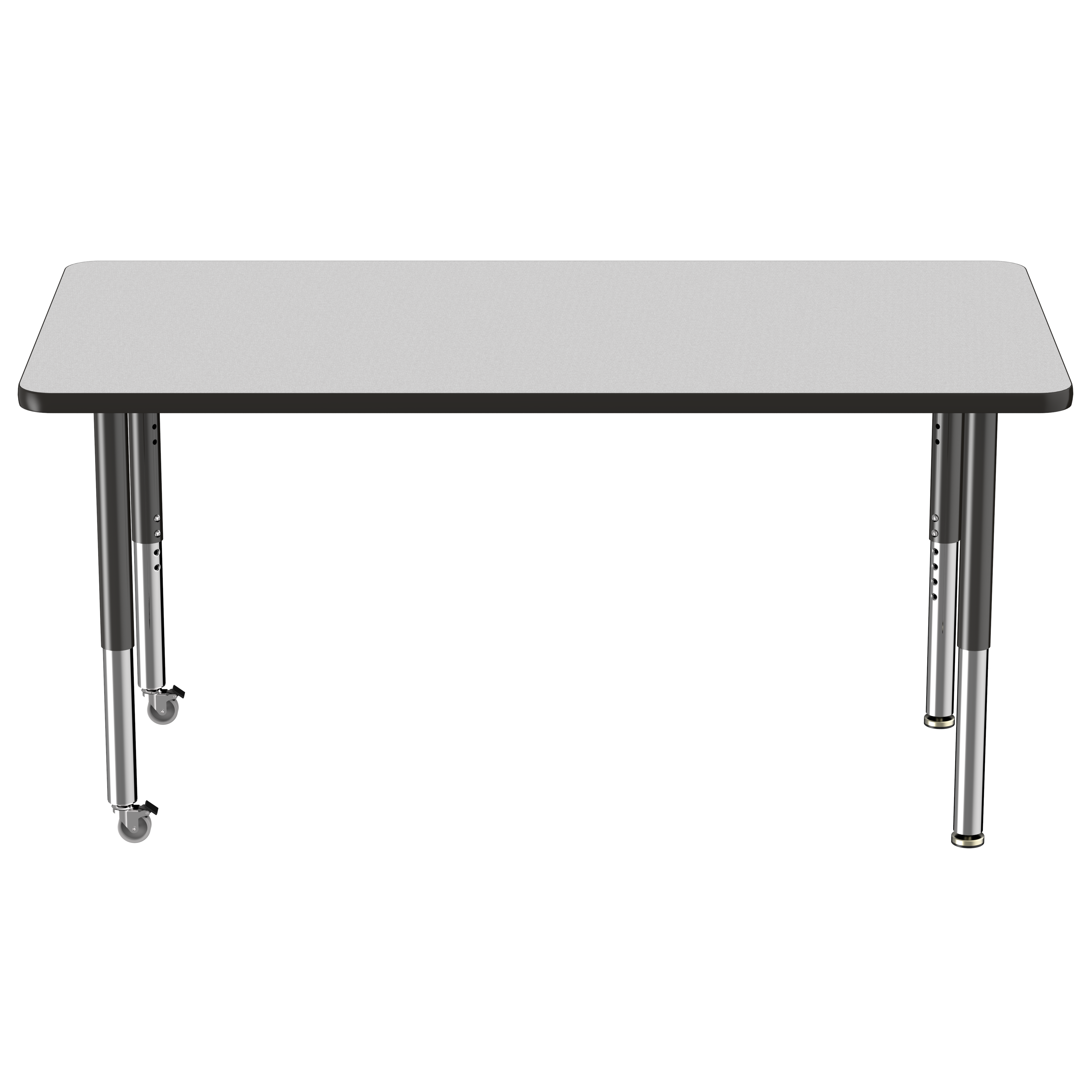 30" x 60" Rectangle T-Molding Activity Table with Adjustable Super Legs - Gray/Black