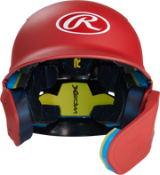 Rawlings Mach Adjust With Rhb Extension Matte Senior Batting Helmet - Scarlet