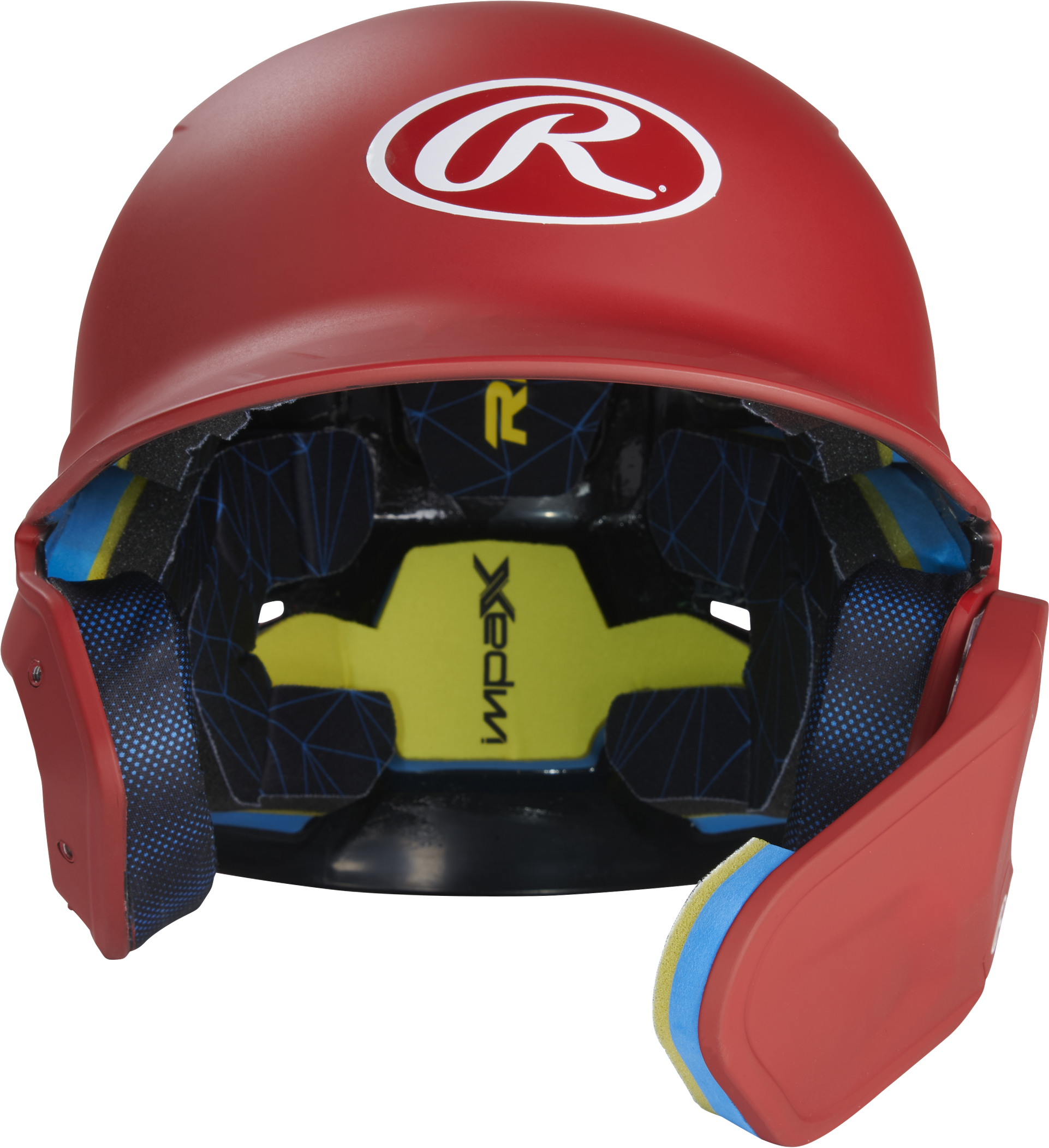 Rawlings Mach Adjust With Rhb Extension Matte Senior Batting Helmet - Scarlet