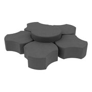 Pro Series Upholstered Spoke Ottoman, 6-Piece Set - Slate Gray Crosshatch
