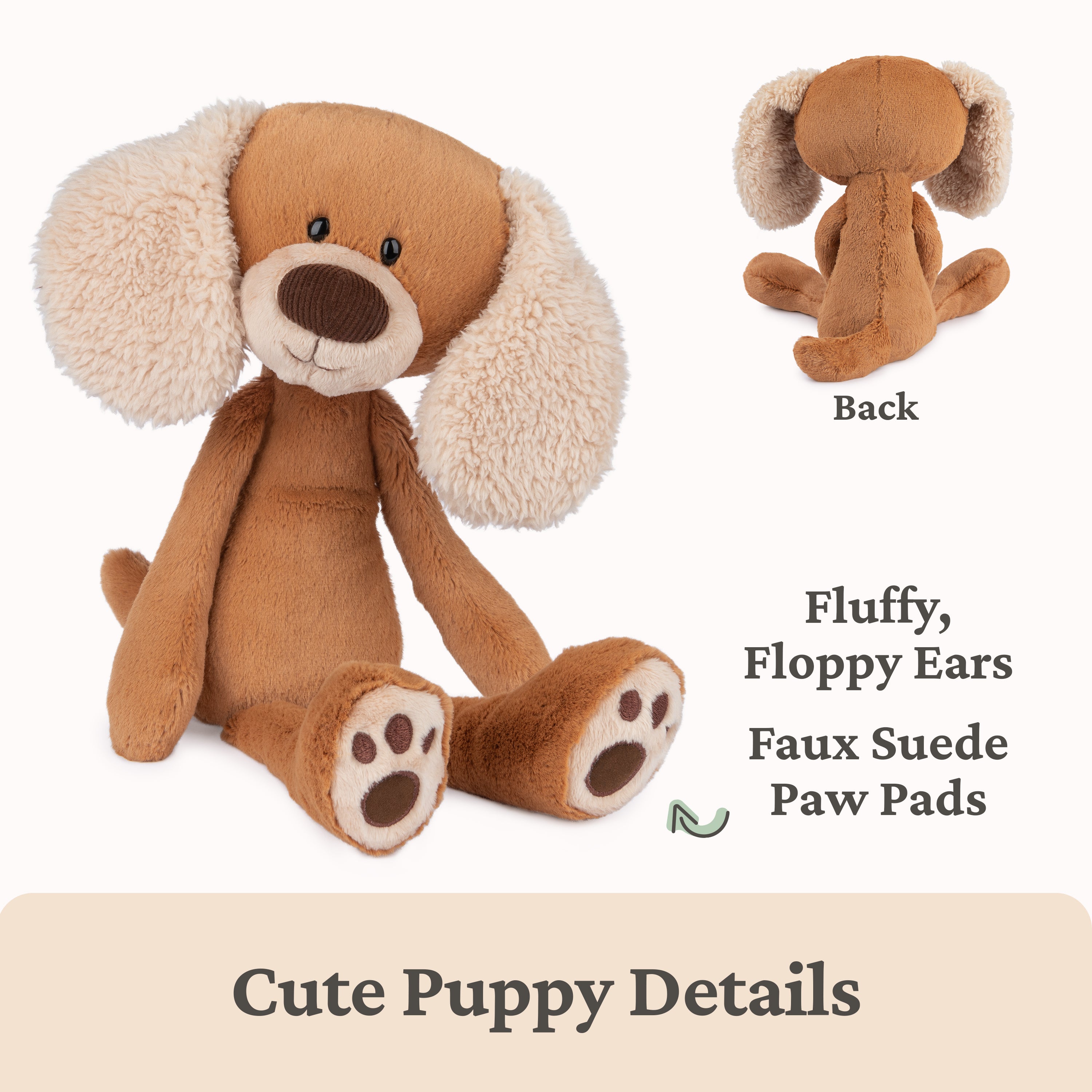 GUND Take-Along Friends, Masi Puppy Dog Plush Stuffed Animal for Ages 1 and Up, Brown/Cream, 15"
