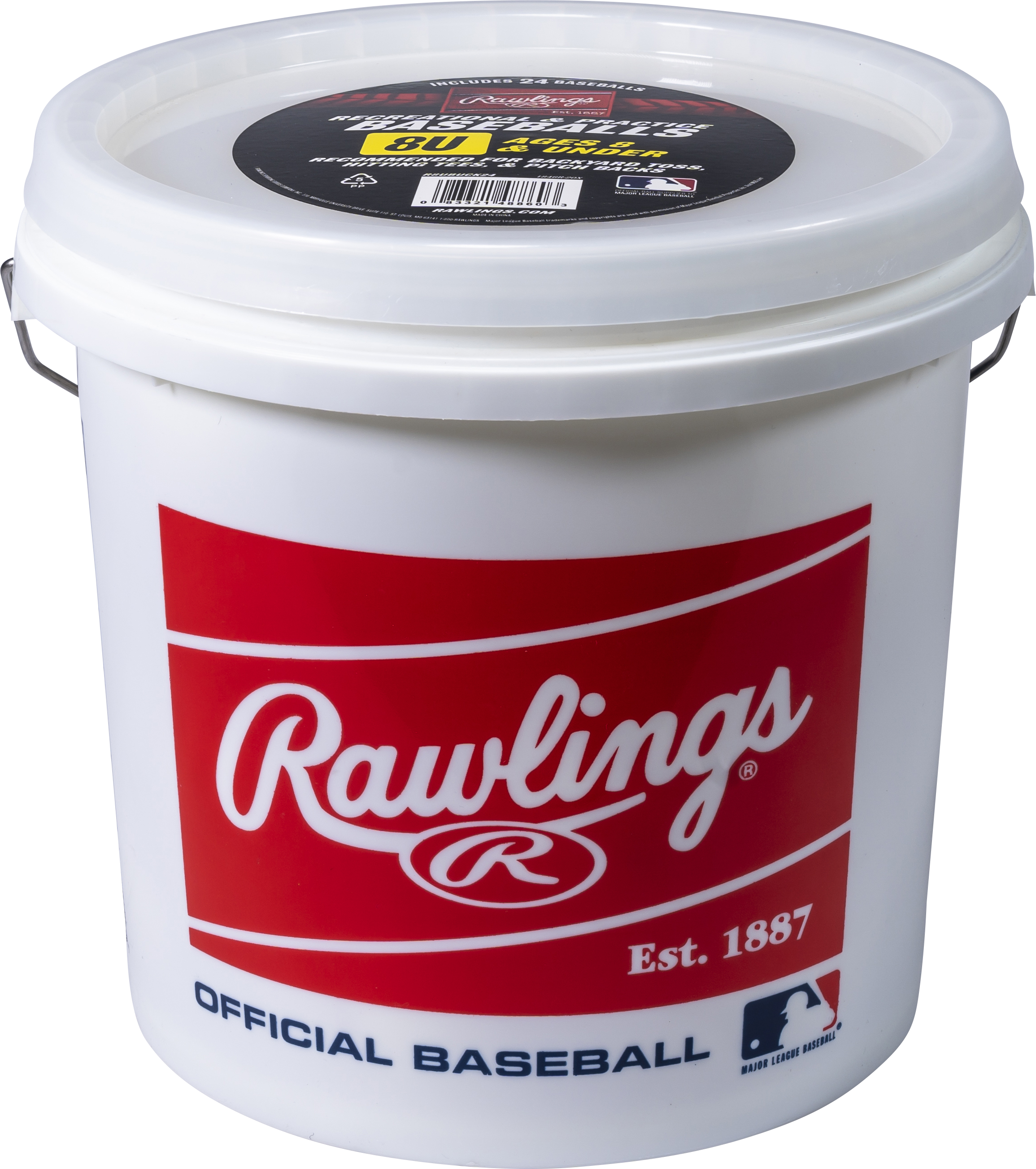 Rawlings 3 Gallon 8 And Under Ball-Bucket Combo - Includes 24 R8U
