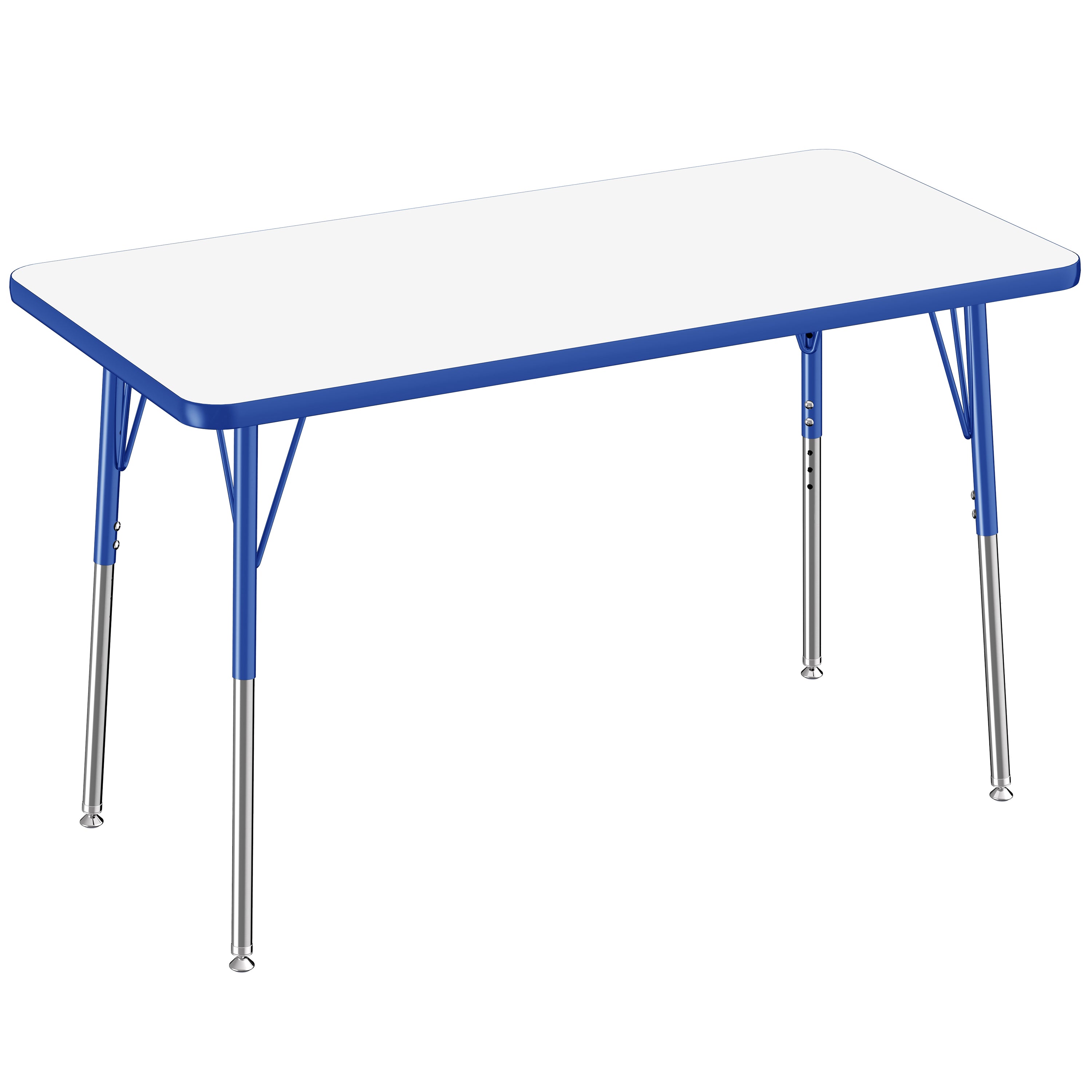 24" x 48" Rectangle Dry-Erase Activity Table with Adjustable Standard Swivel Glide Legs - Whiteboard/Blue