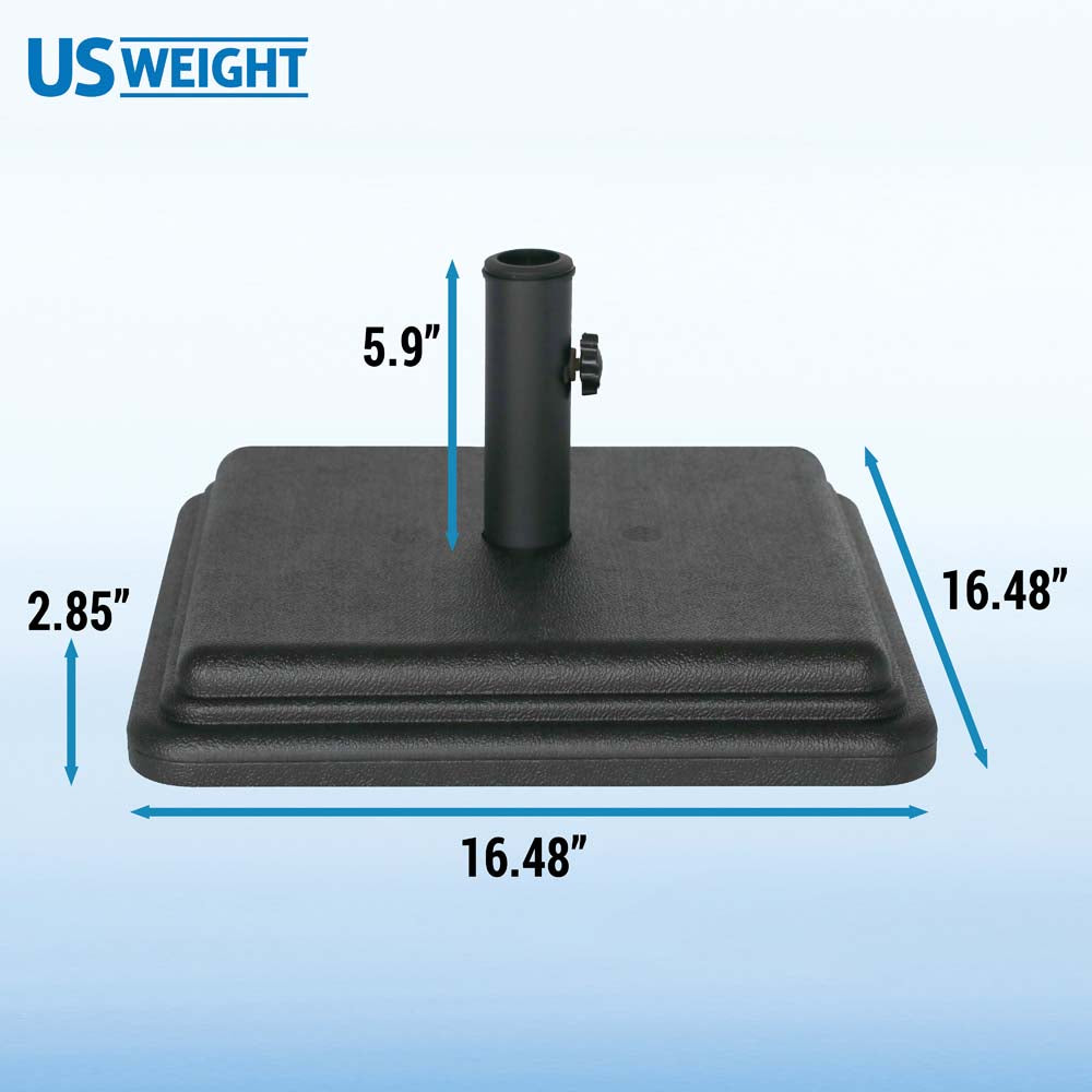 40 lb Black Umbrella Base with Steel Stem