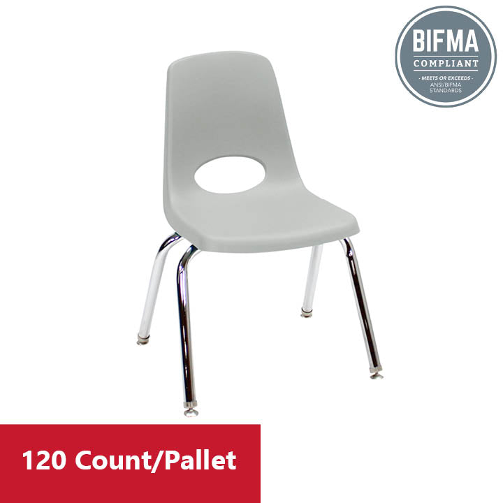 14" Stack Chair with Swivel Glides - Light Gray
