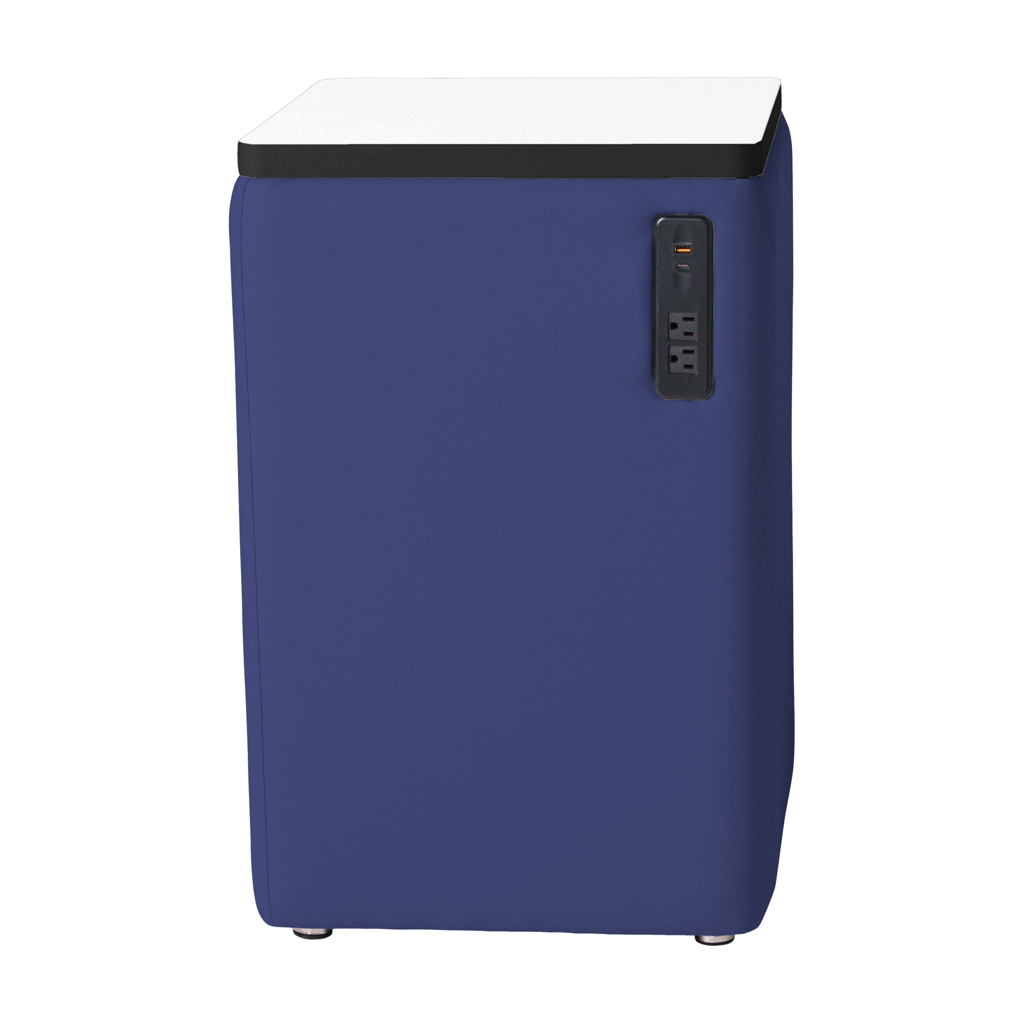 Pro Series Upholstered 18" x 18" Square Dry-Erase Ottoman Table with Tech Panel 28" Height - Navy/Whiteboard