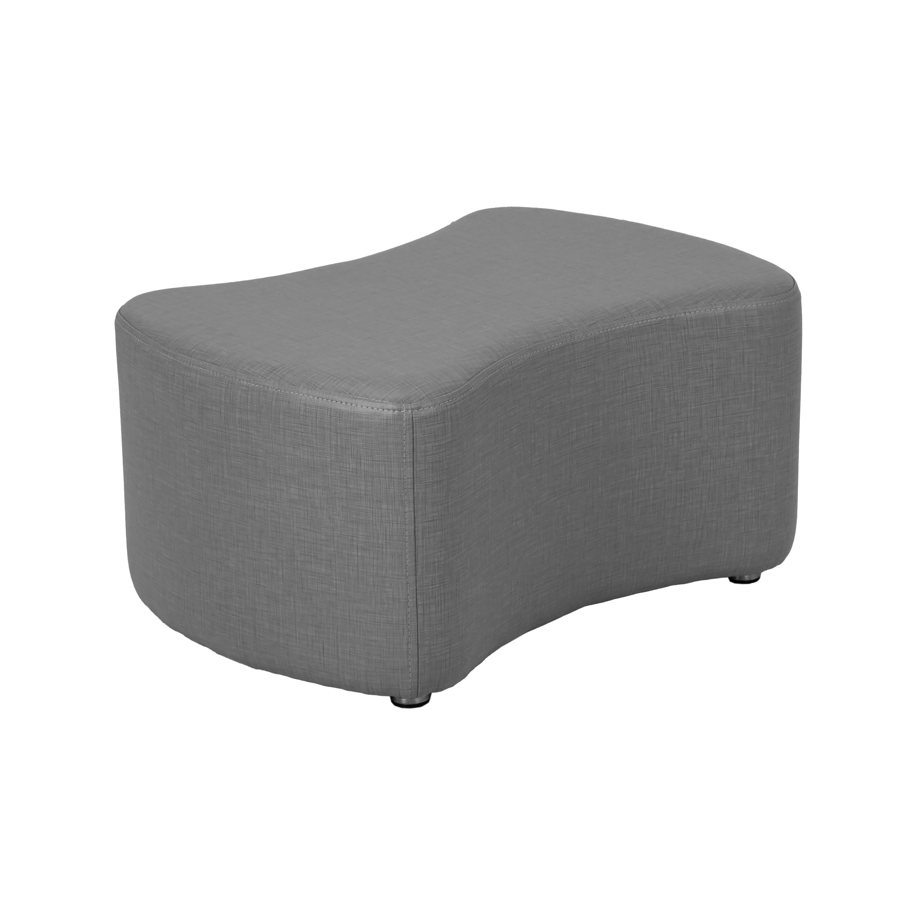 Pro Series Upholstered Bowtie Ottoman 12" Height - Slate Gray Crosshatch
