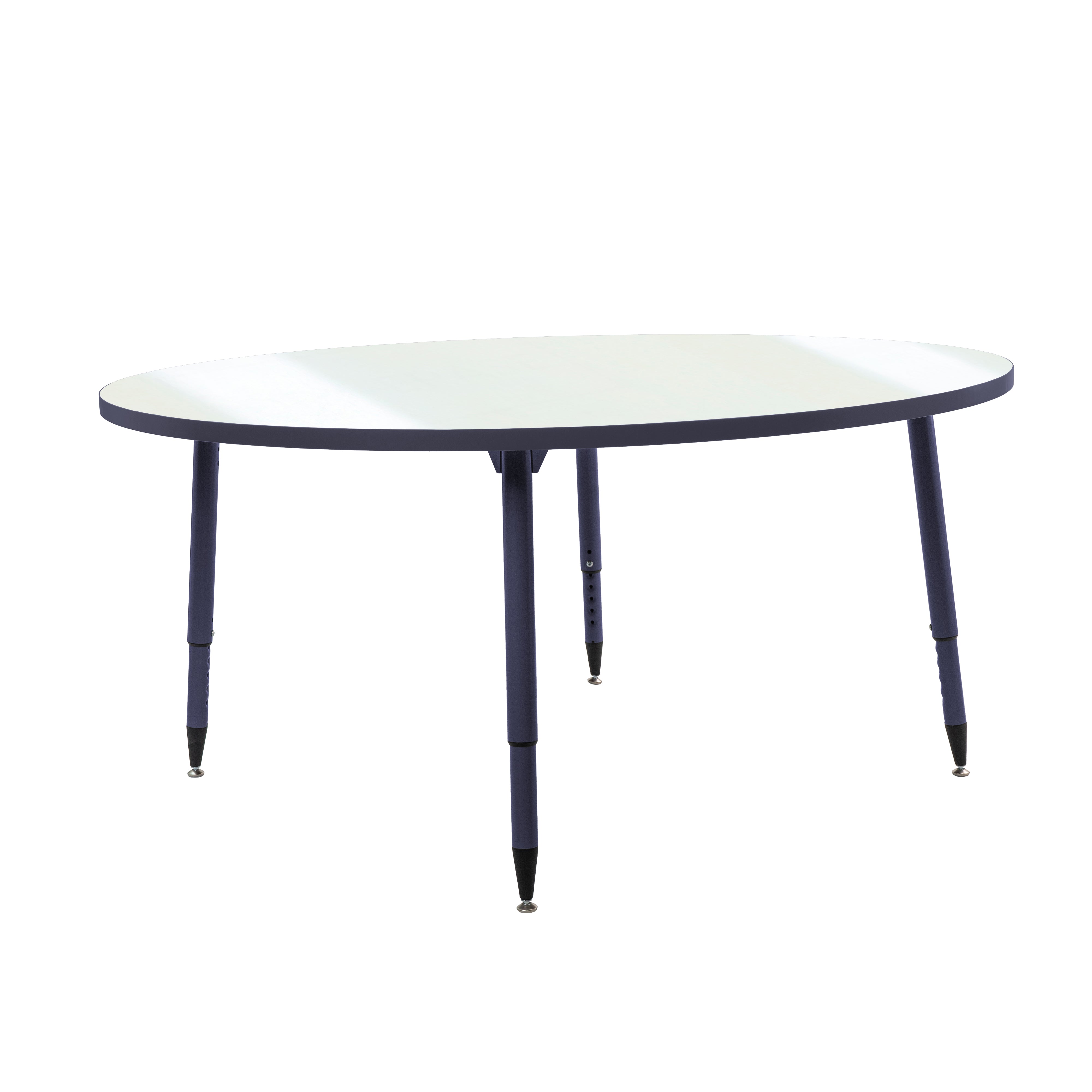 Adapte 60" Round Dry-Erase Activity Table with Adjustable Tapered Legs - Whiteboard/Navy