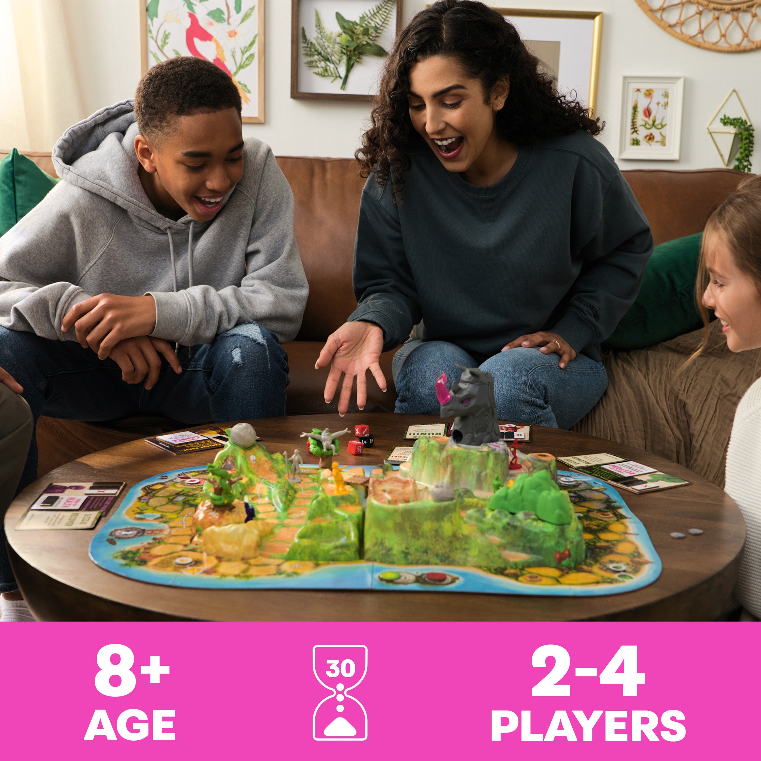 Spin Master Games, Jumanji Stampede, 3D Adventure Cooperative Board Game, for Fans of the Jumanji Movies, Face Off Against Jungle Emergencies, 2-4 Players, for Ages 8 & Up