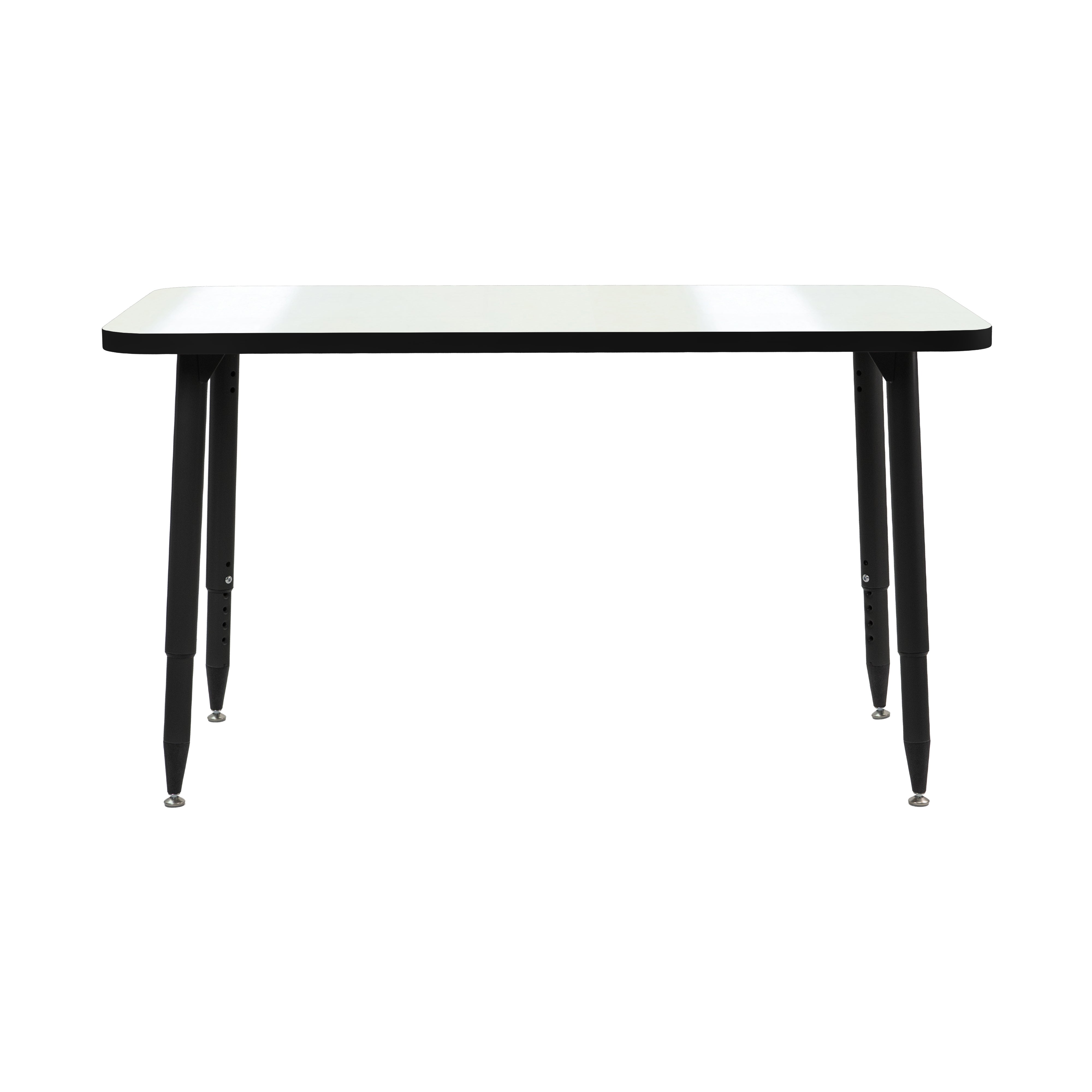 Adapte 24" x 48" Rectangle Dry-Erase Activity Table with Adjustable Tapered Legs - Whiteboard/Black